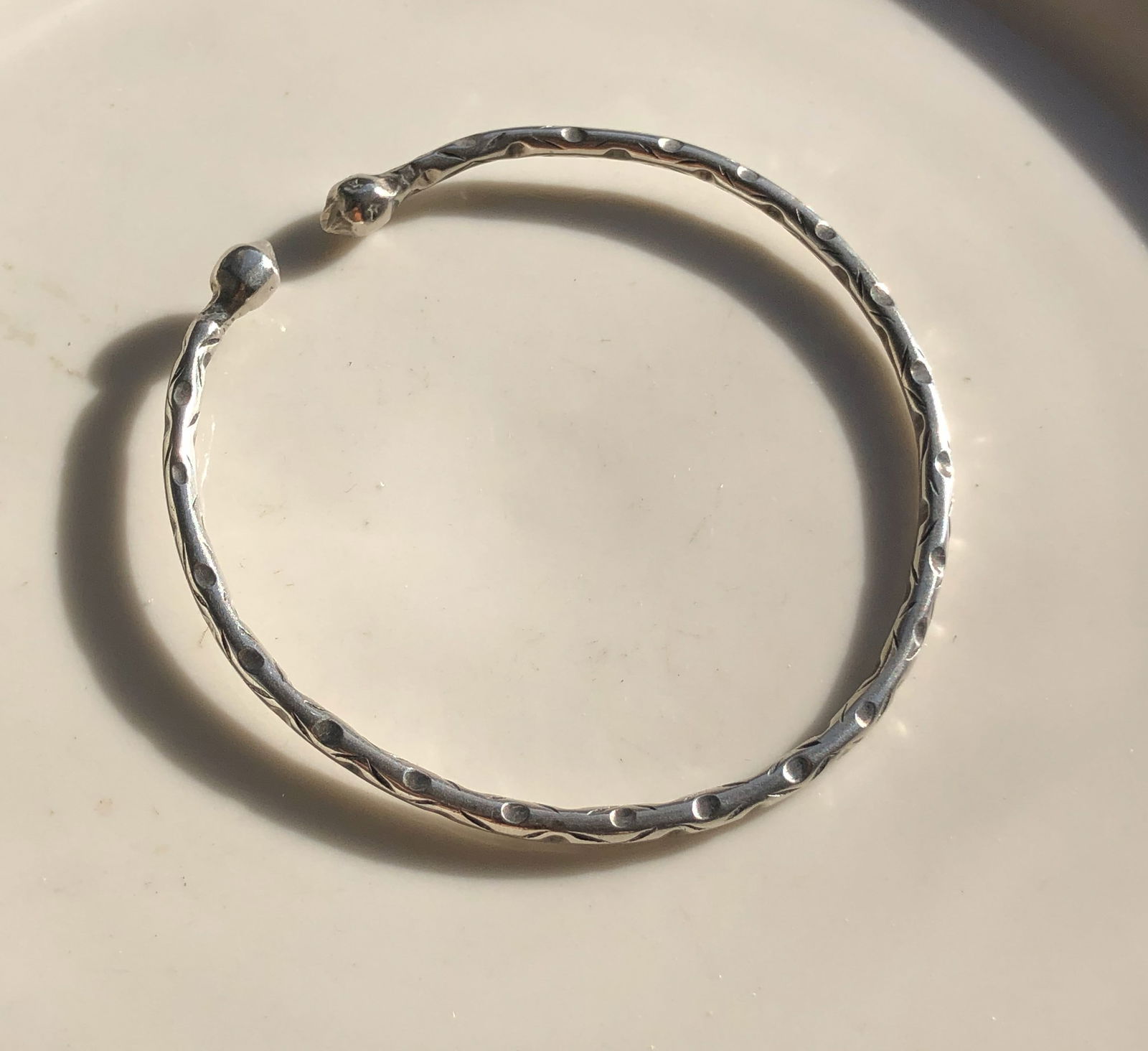 Silver Bangle Bracelet - 2