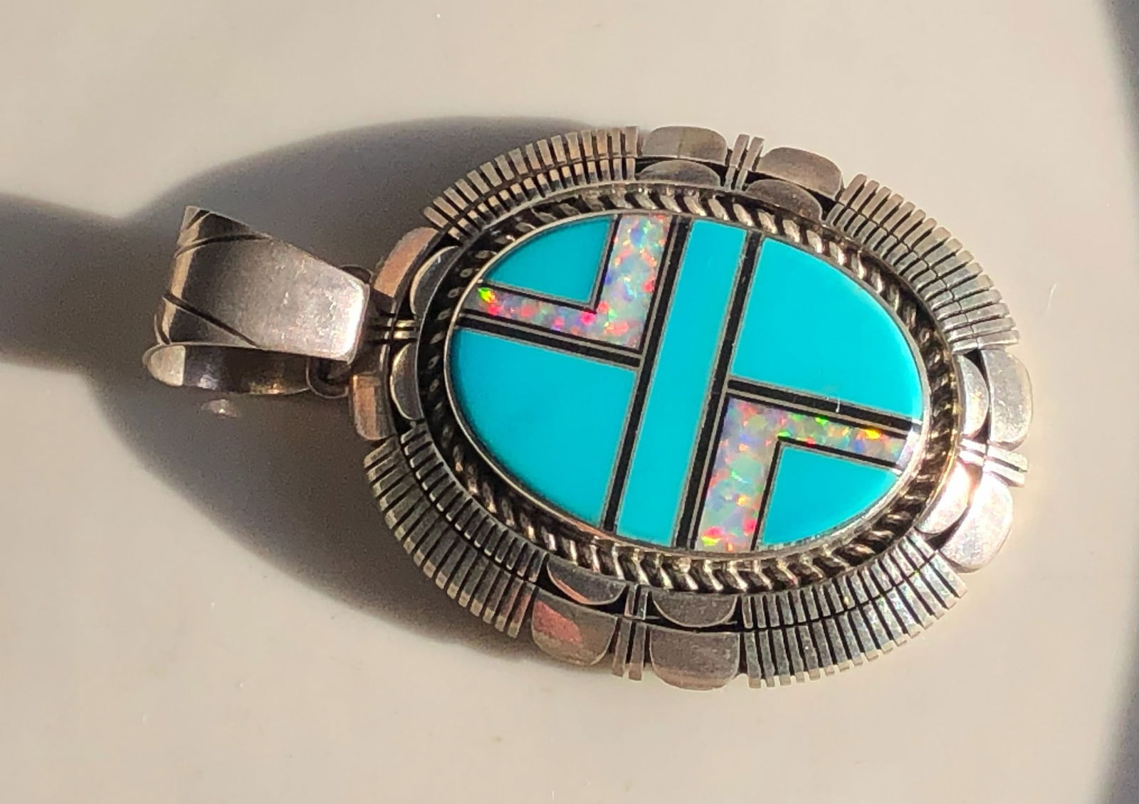 G Neison Silver Turquoise Pendant (1 of 5)