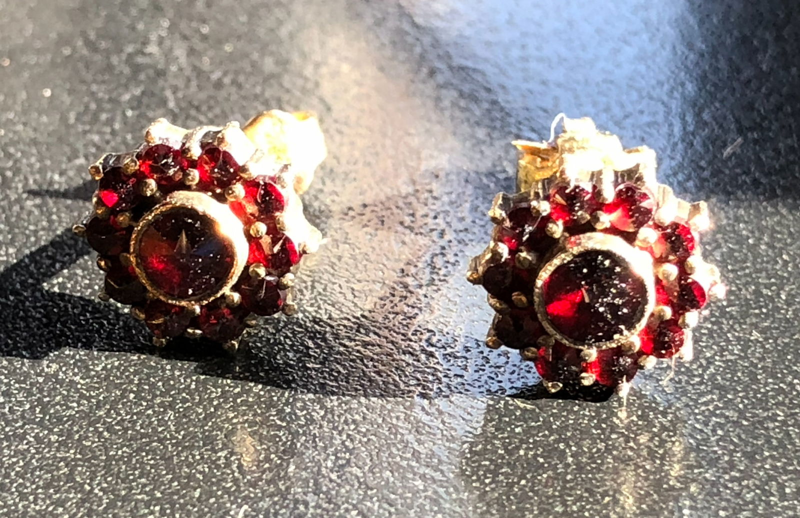 Pair of Garnet Silver Earrings (1 of 3)