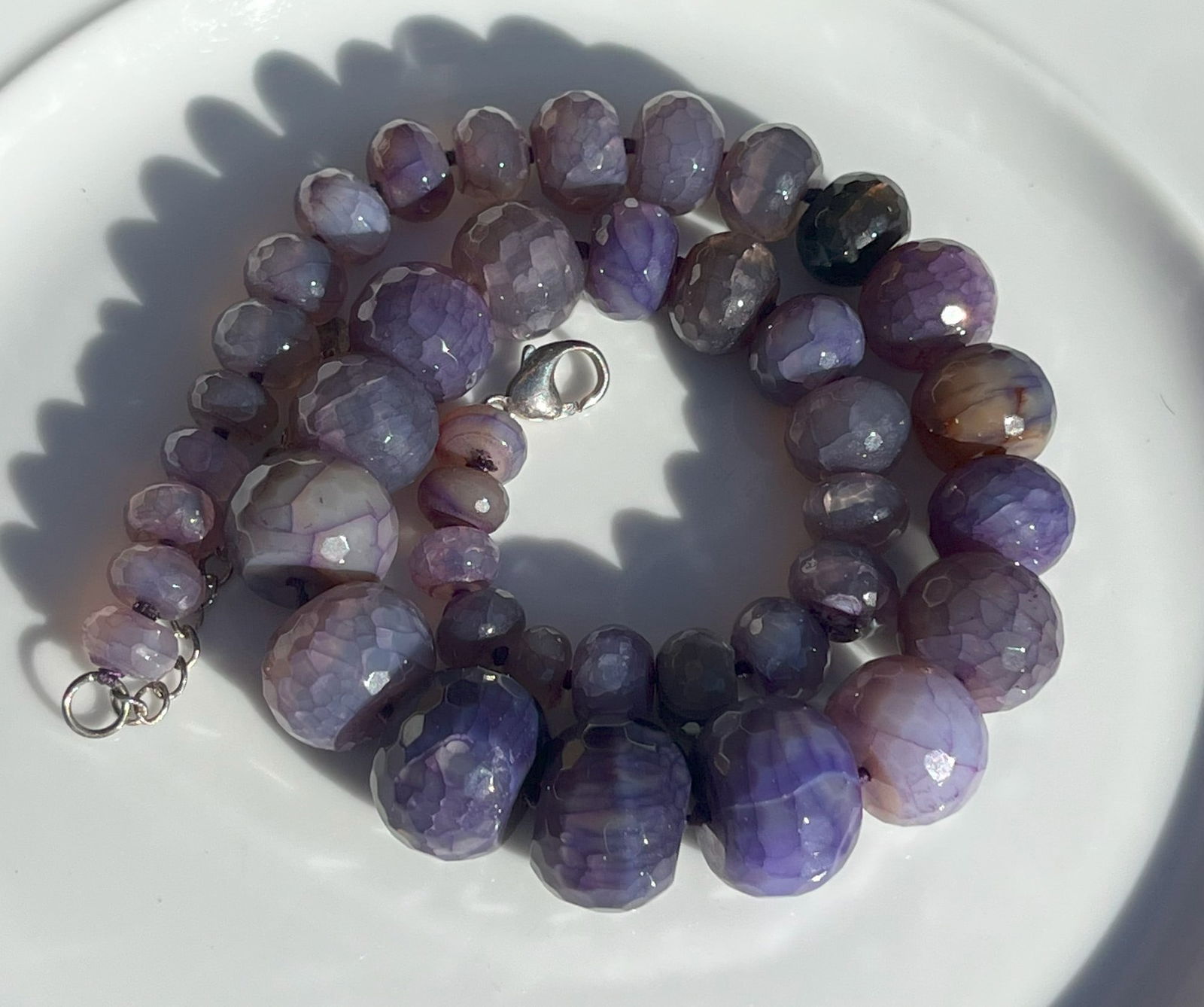 Vintage Agate Necklace with Silver Clasp (1 of 1)