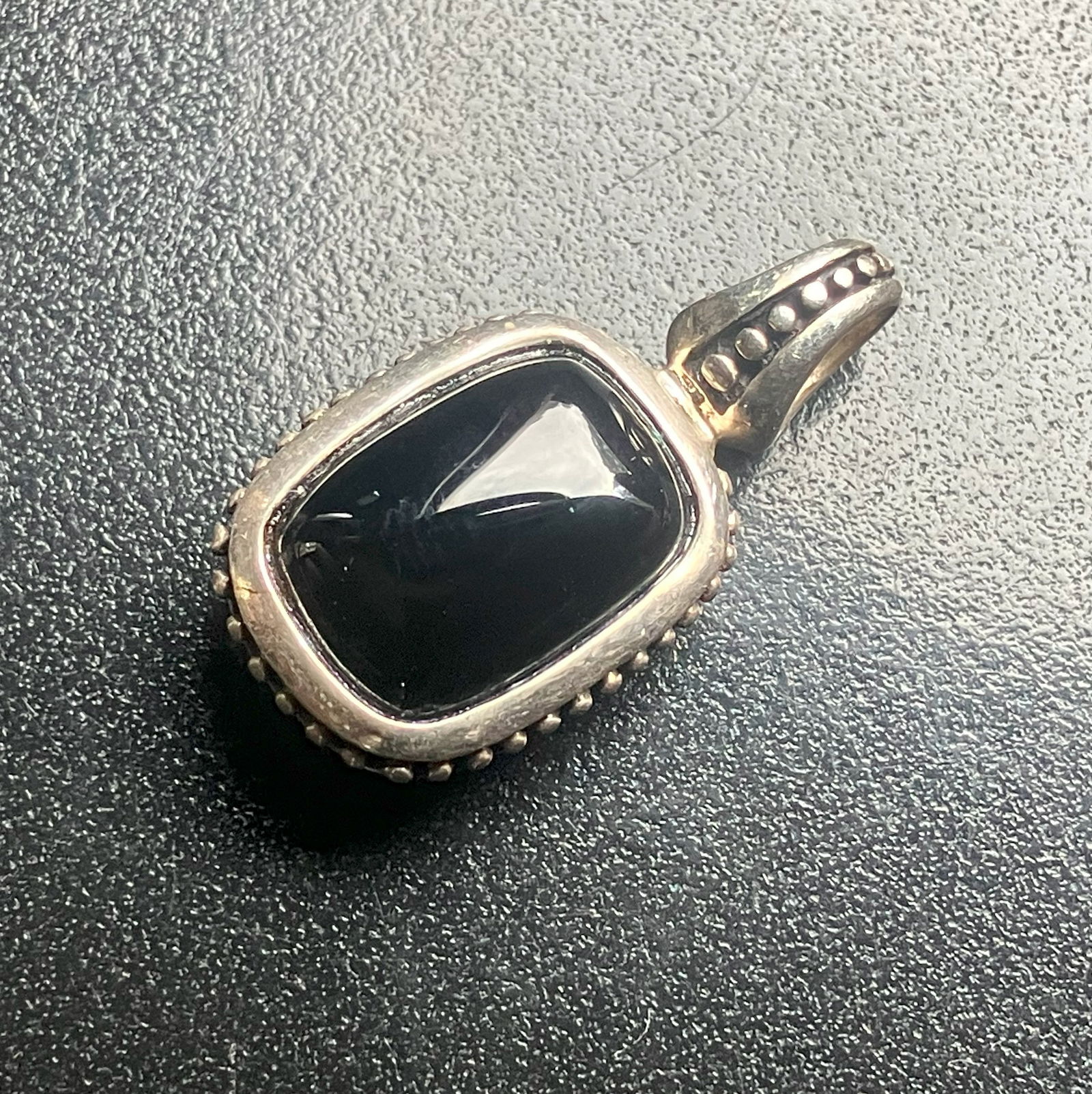 Black Stone Silver Pendant (1 of 3)