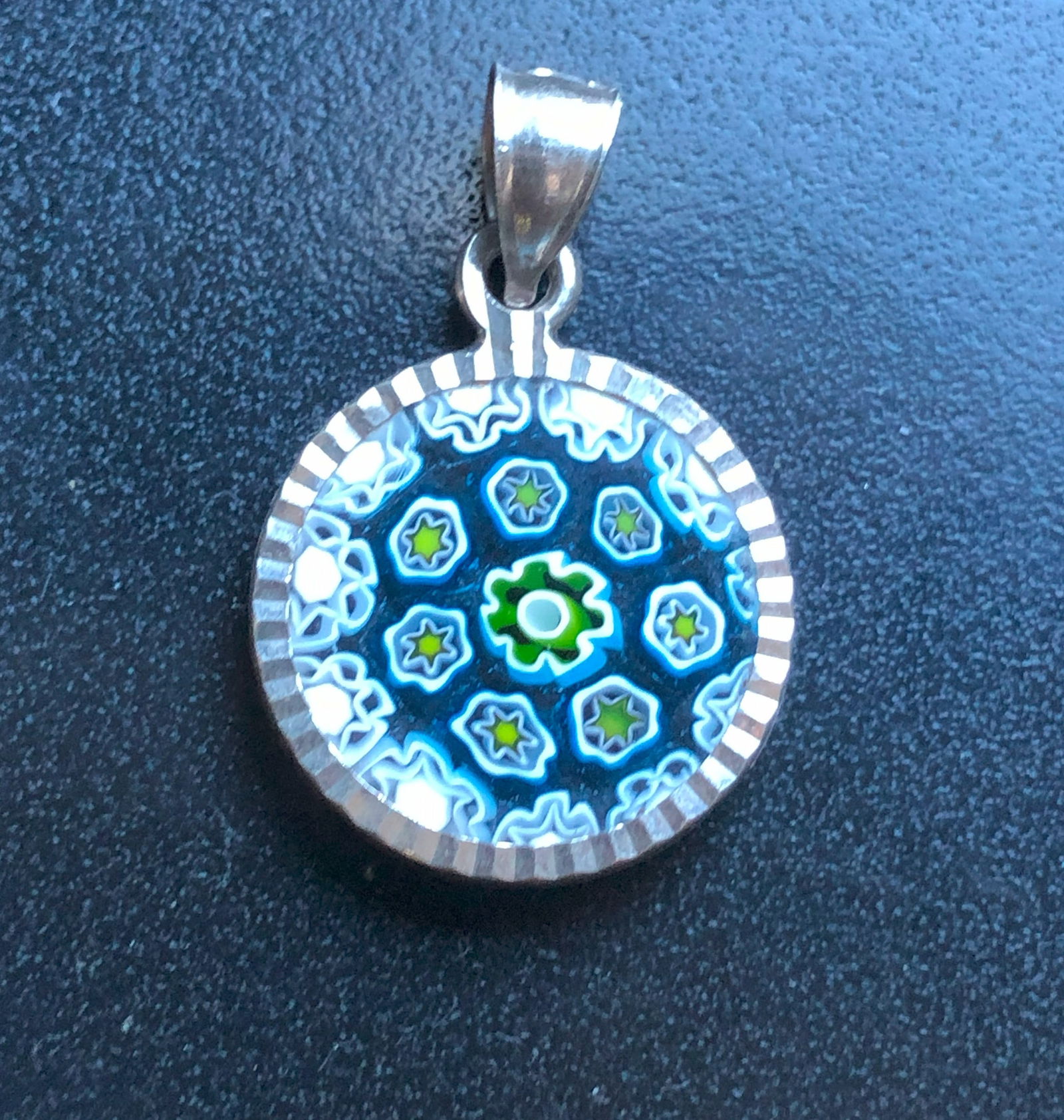 Silver Millefiori Pendant (1 of 2)