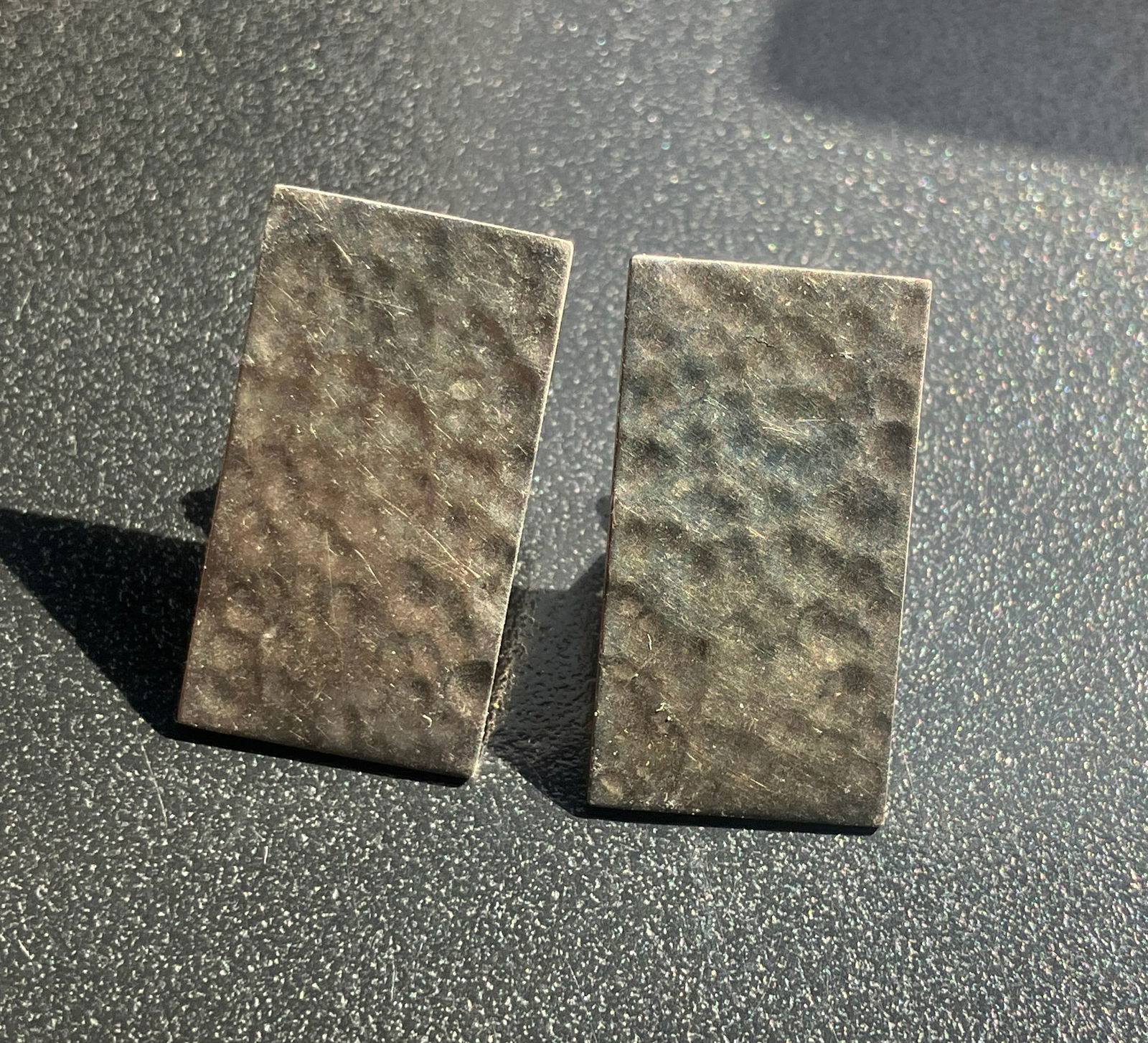 Hammered Silver Earrings: Unique handmade hammered Silver earrings.