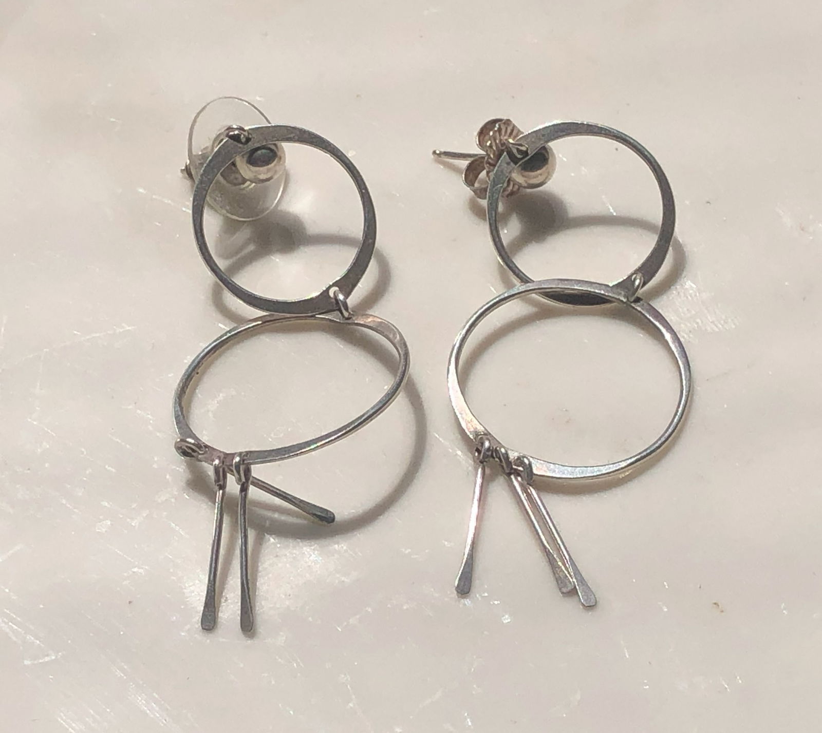 Pair of Silver Earrings: Pair of Silver Earrings