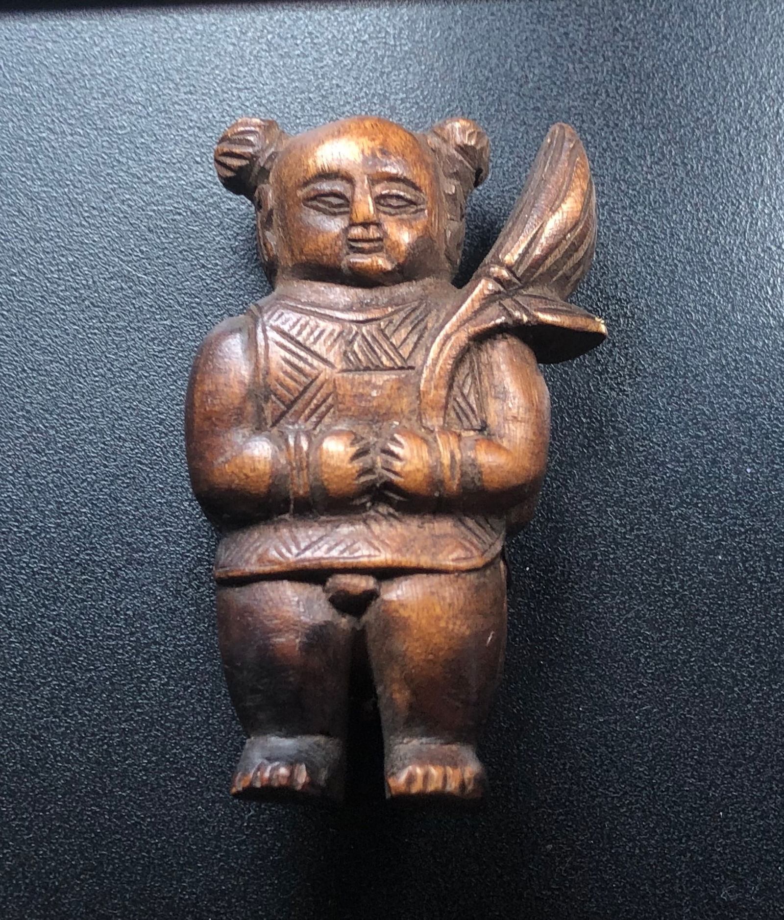 Antique Carved Wood Boy (1 of 2)