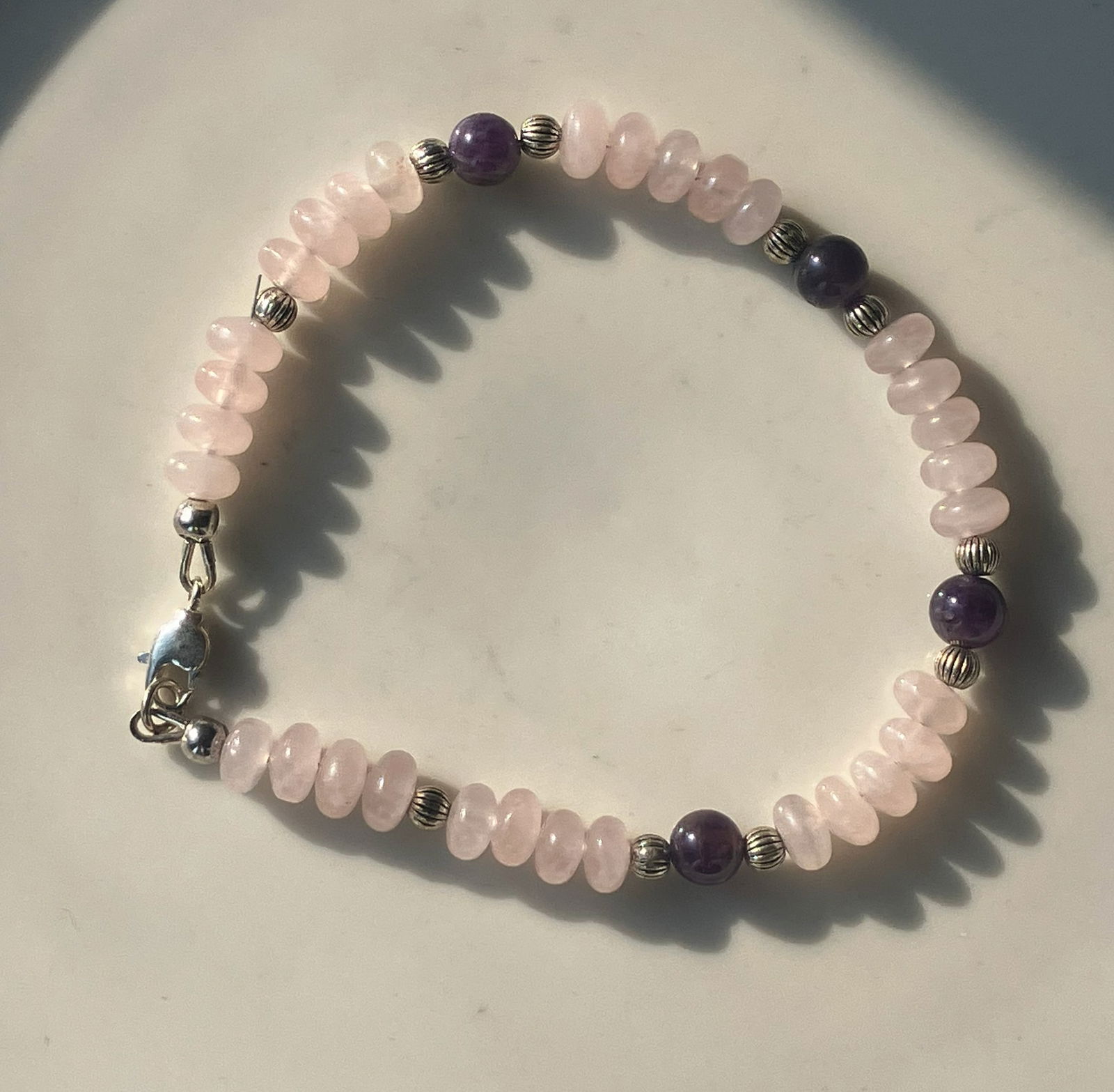 Vintage Pink Quartz Bracelet: Vintage Pink Quartz Bracelet