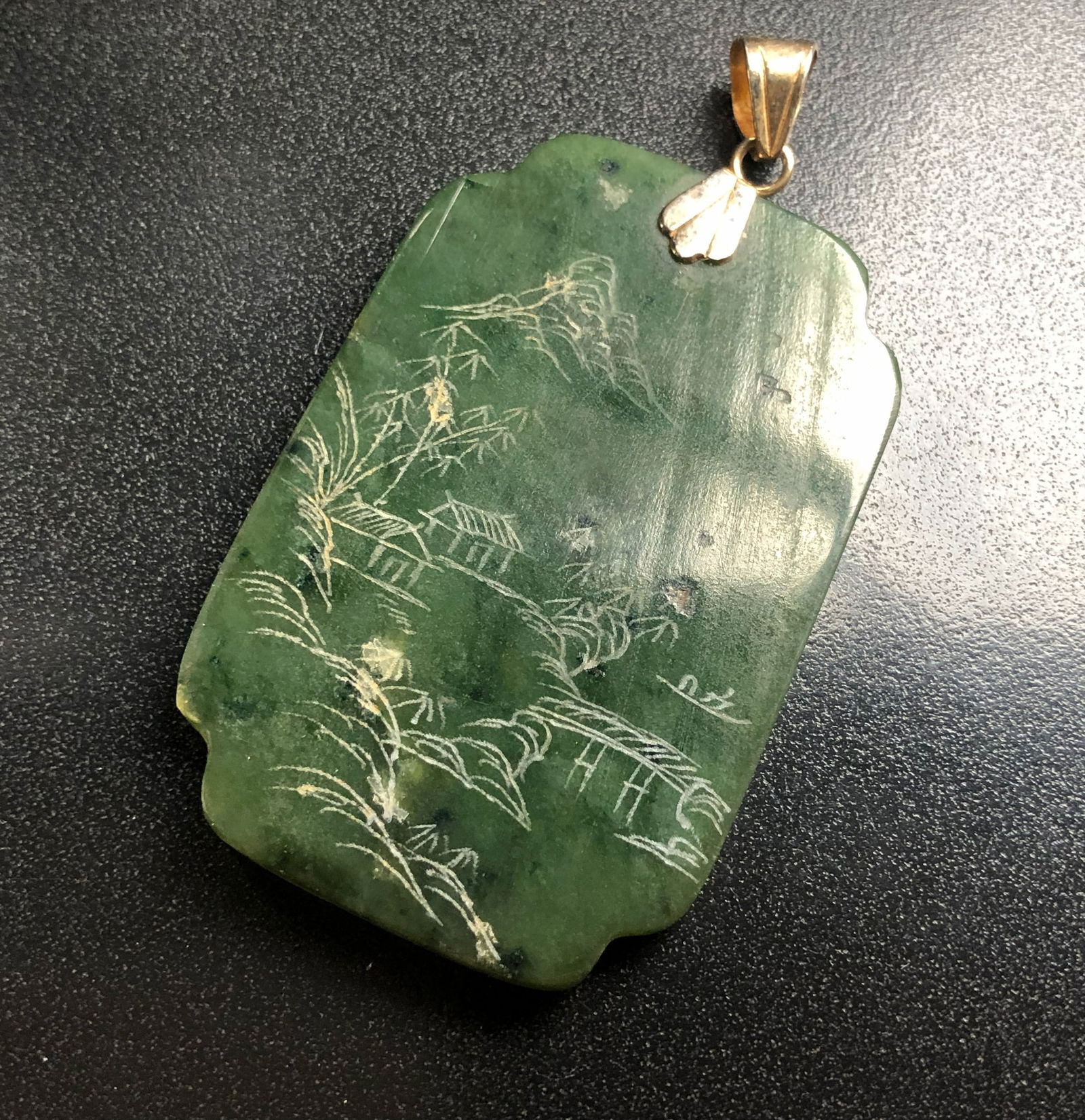 Antique Green Jade Plaque (1 of 3)