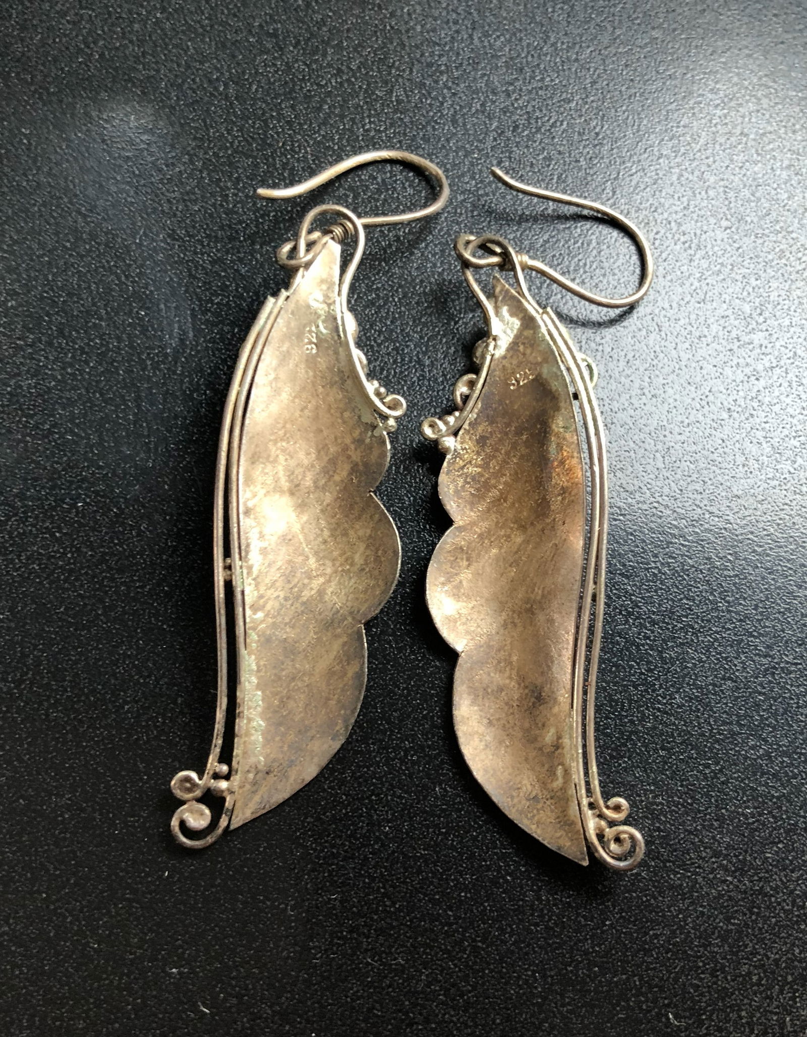 Leaf Design Silver Earrings - 3