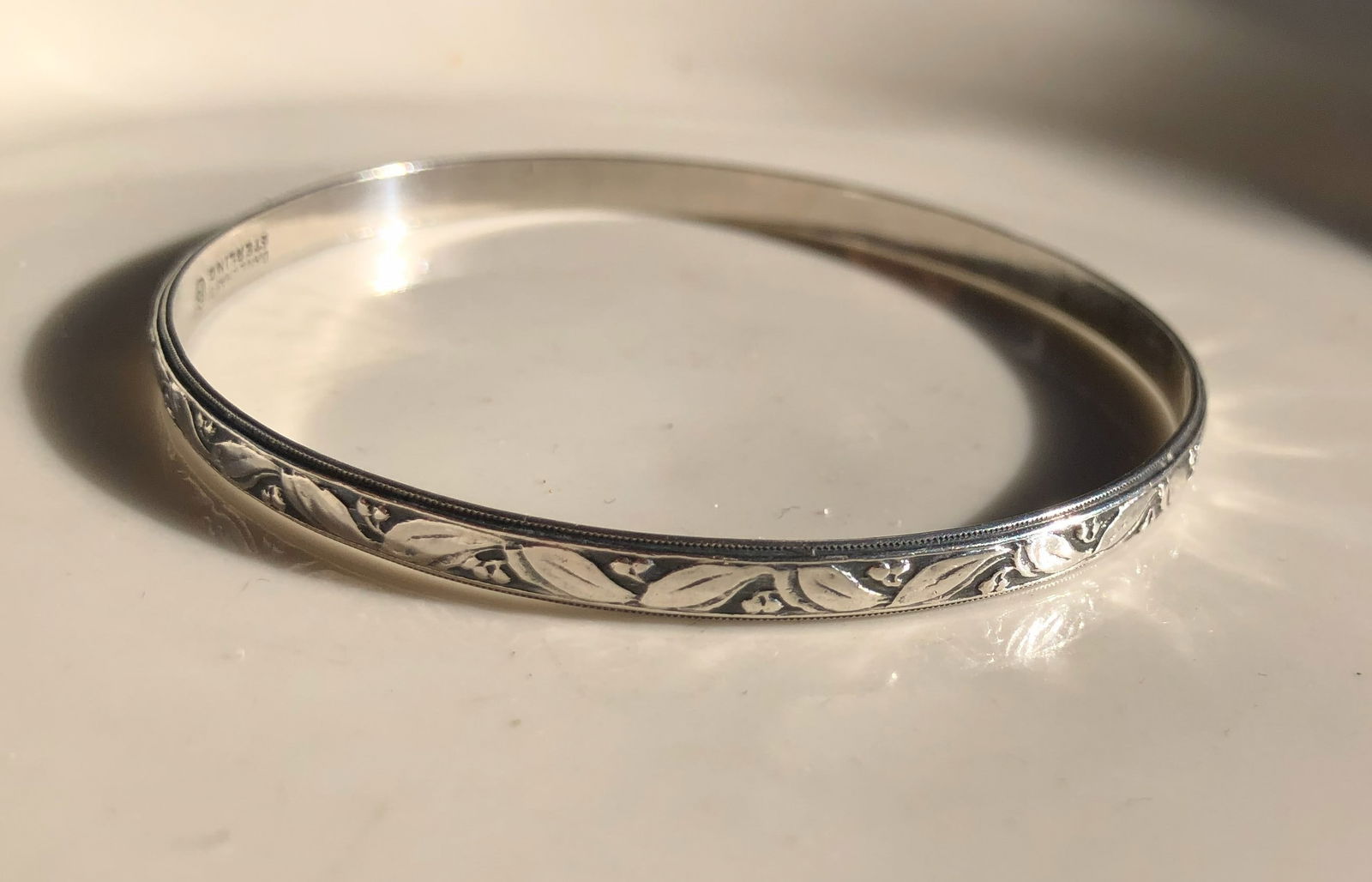 Silver Bangle Bracelet - 2