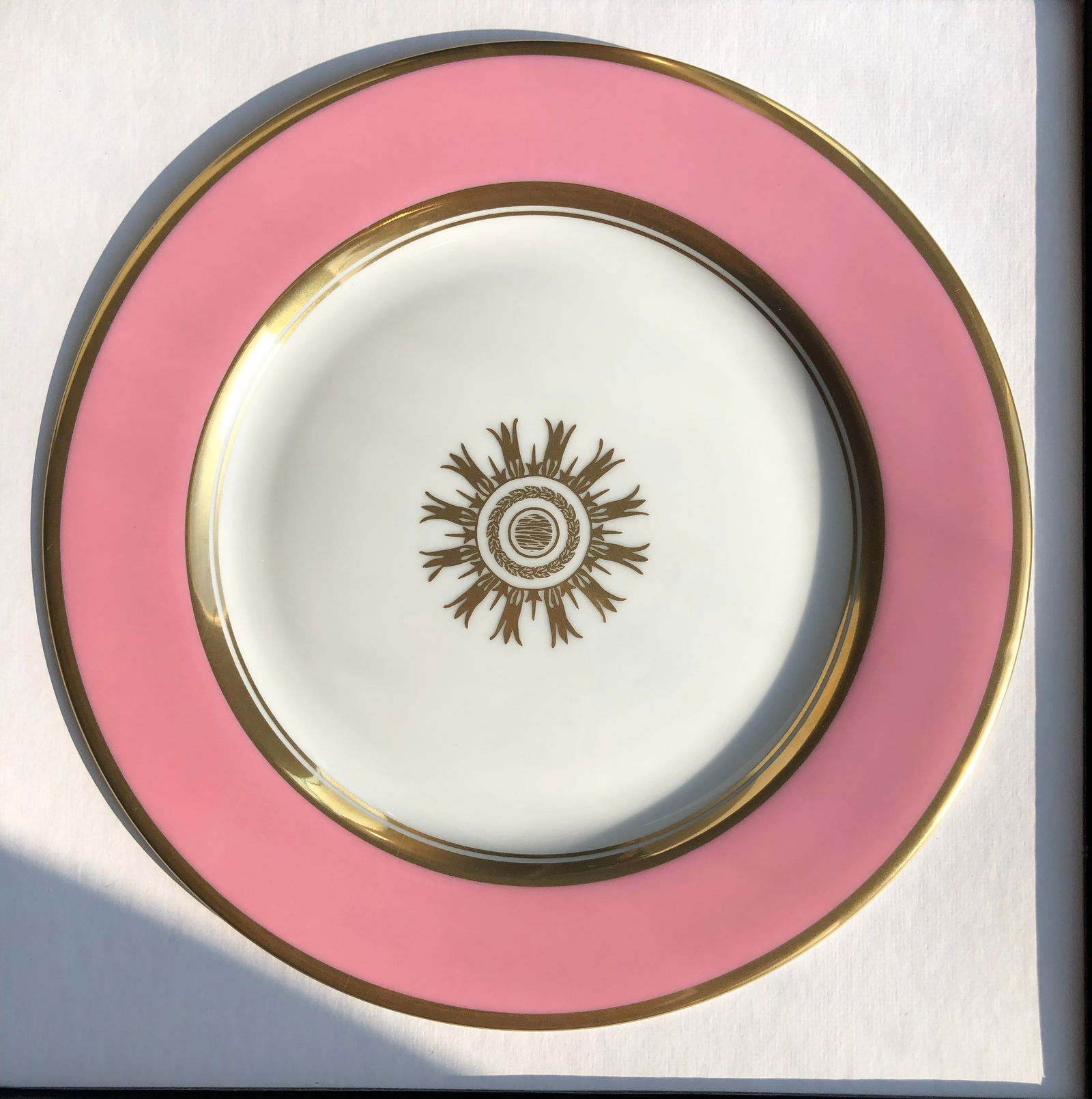 Whitehouse Floral Desert Plate: A beautifully designed Whitehouse decorative plate with floral patterns and gold accents.