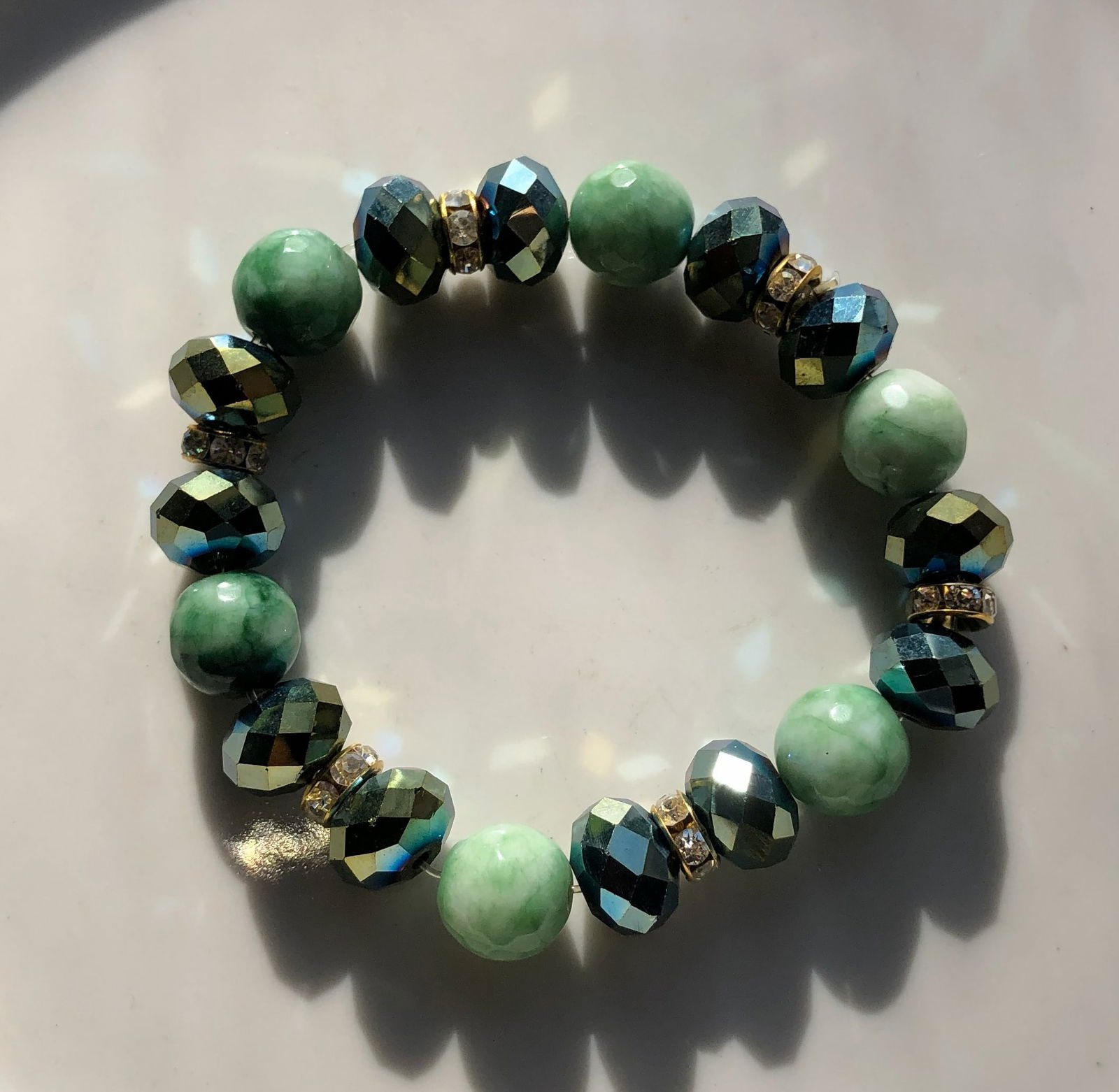 Green Beaded Bracelet (1 of 2)