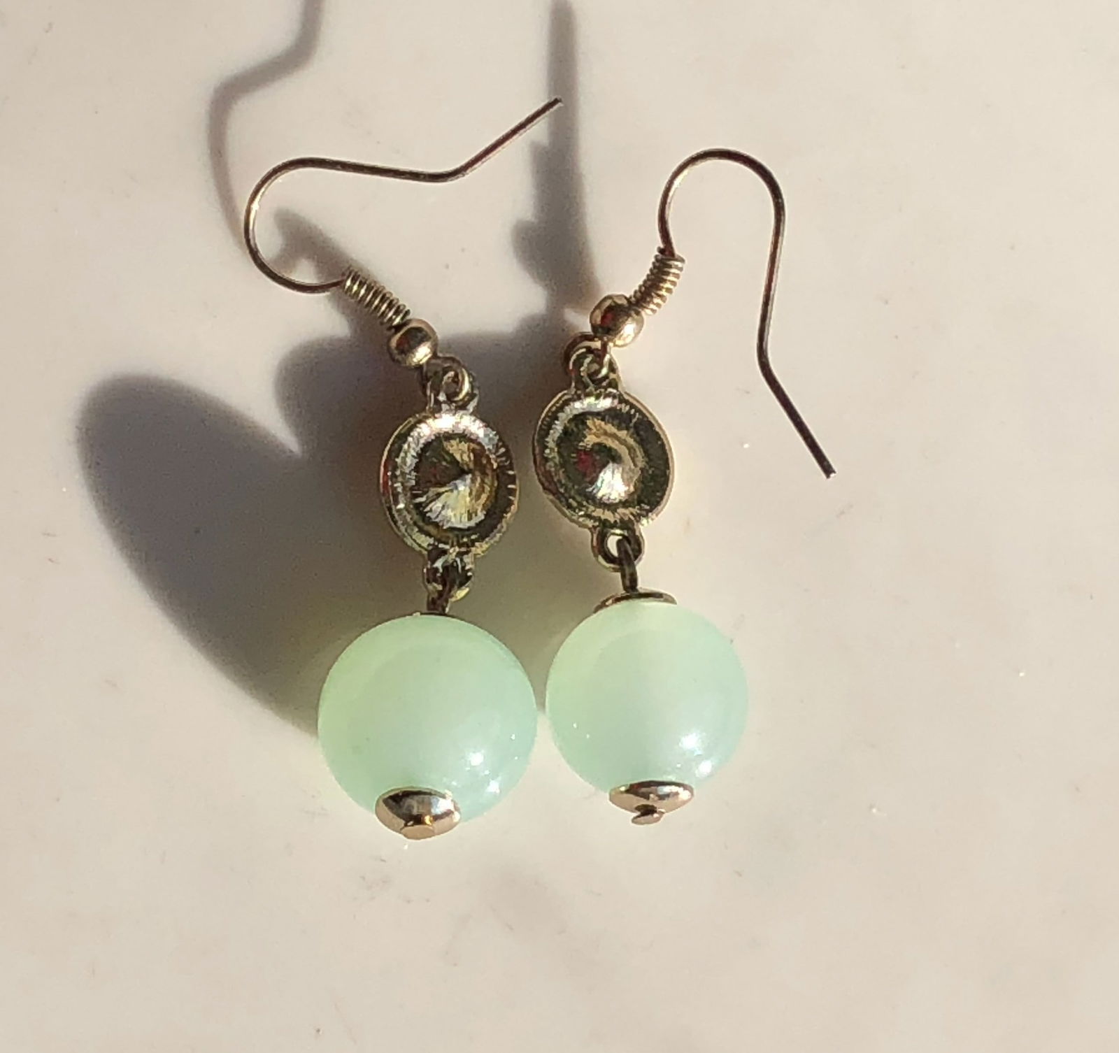 Pair of Green Stone Earrings: Pair of Green Stone Earrings
