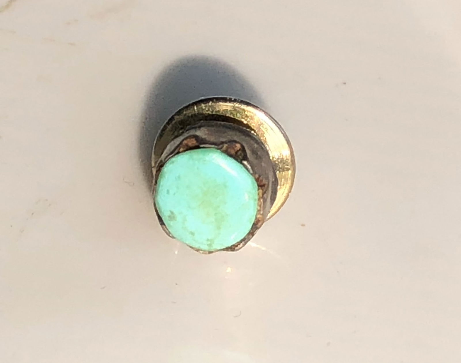 Vintage Silver Turquoise Pin: Vintage Silver Turquoise Pin