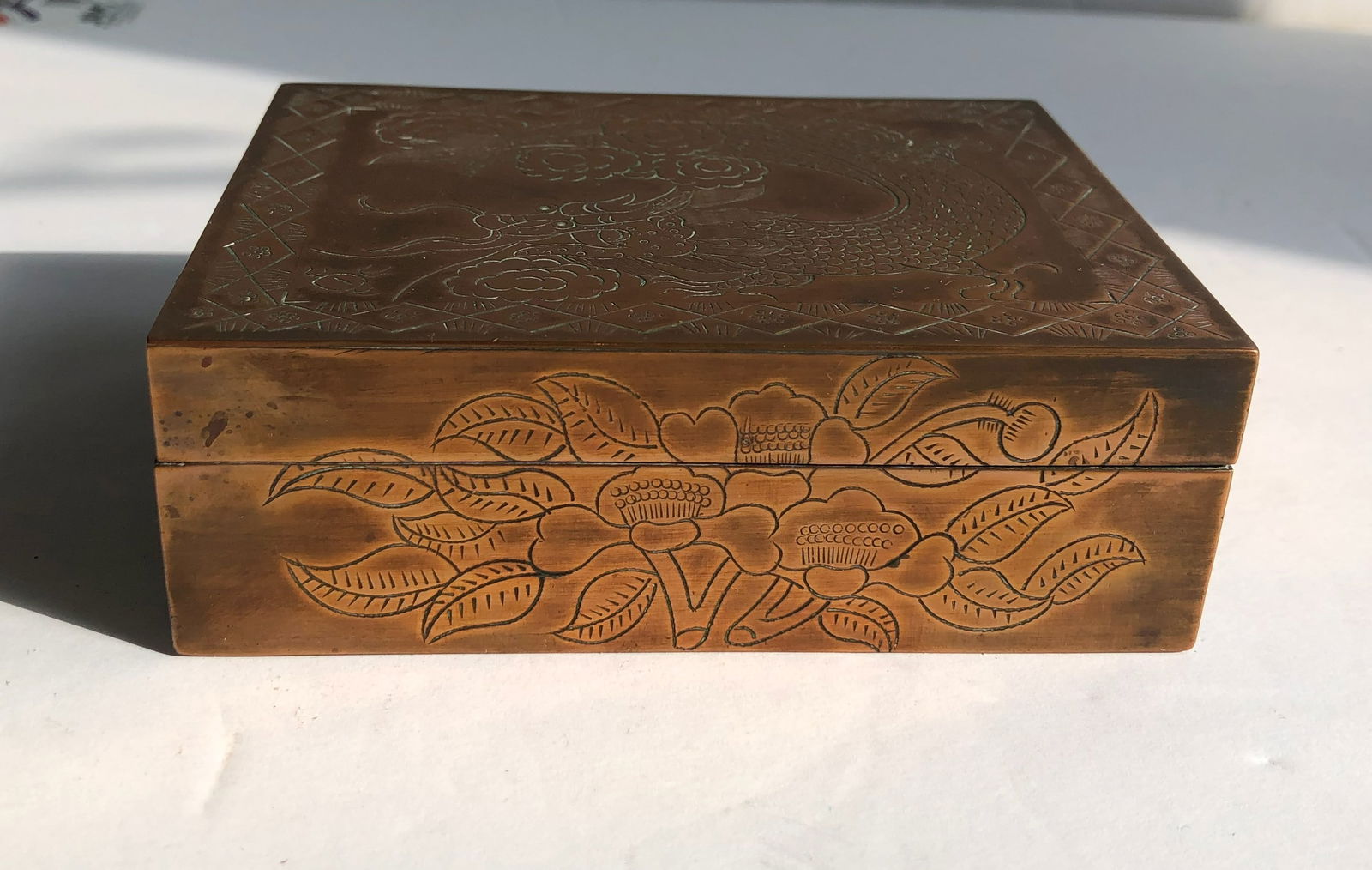 Antique Copper Box: Antique Copper Box, size: 4.5" x 3.5"