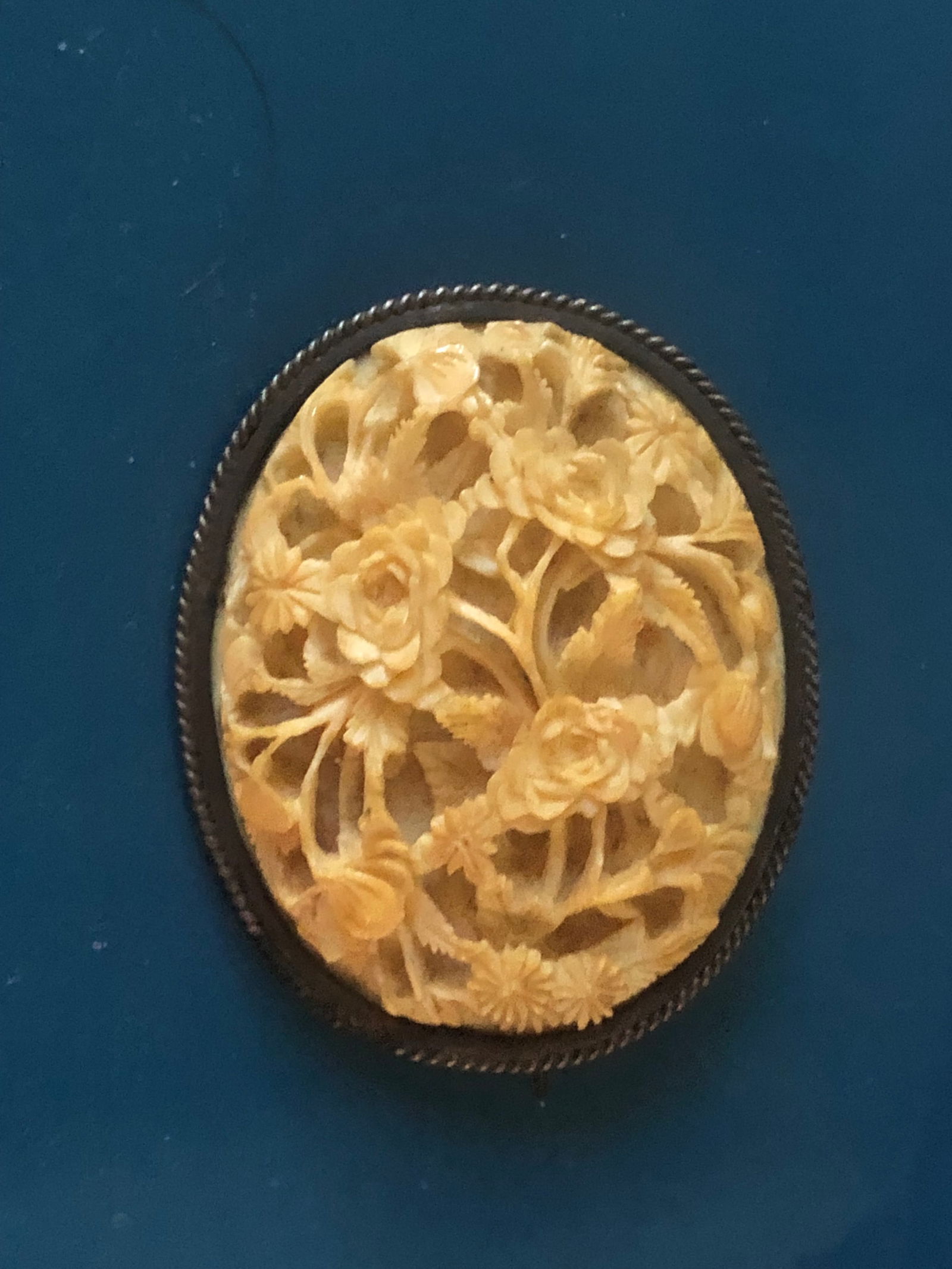 Antique Carved Silver Brooch (1 of 2)