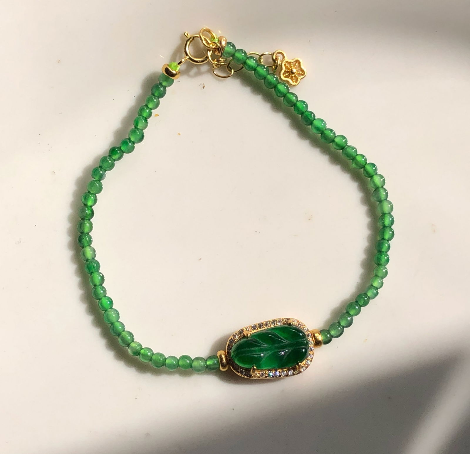 Natural Green Jadeite Bracelet with Certificate (1 of 3)