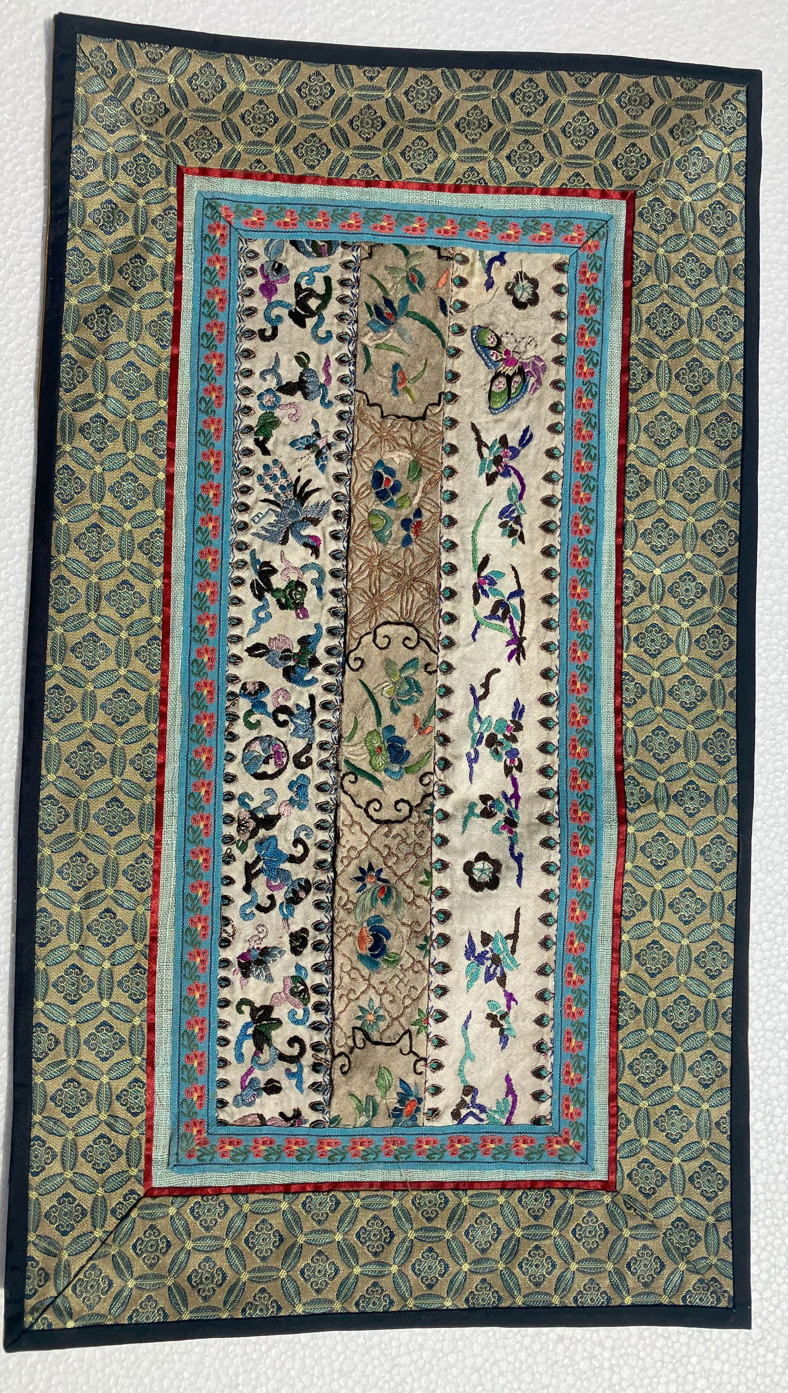 Vintage Embroidery Panel: Vintage Embroidery Panel, Size: 17" x 9"