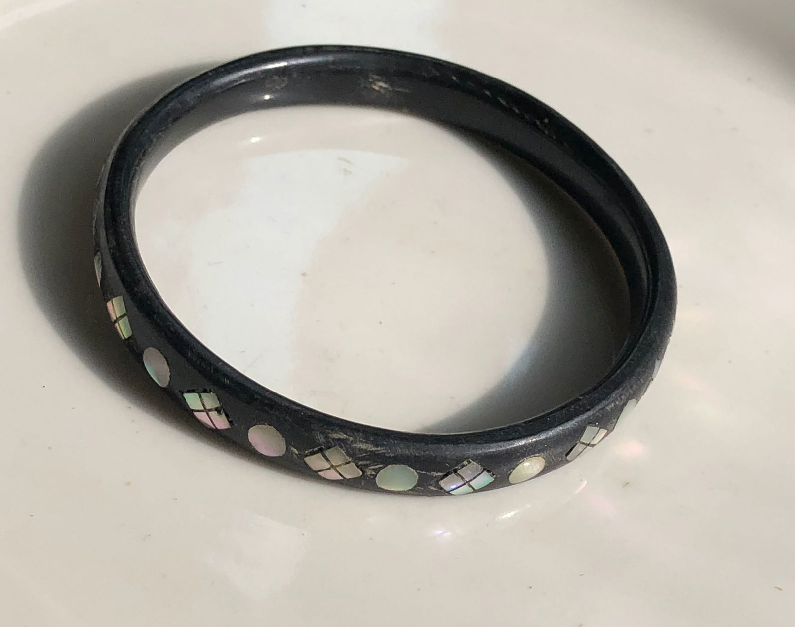 Black Bangle with Inlay - 2