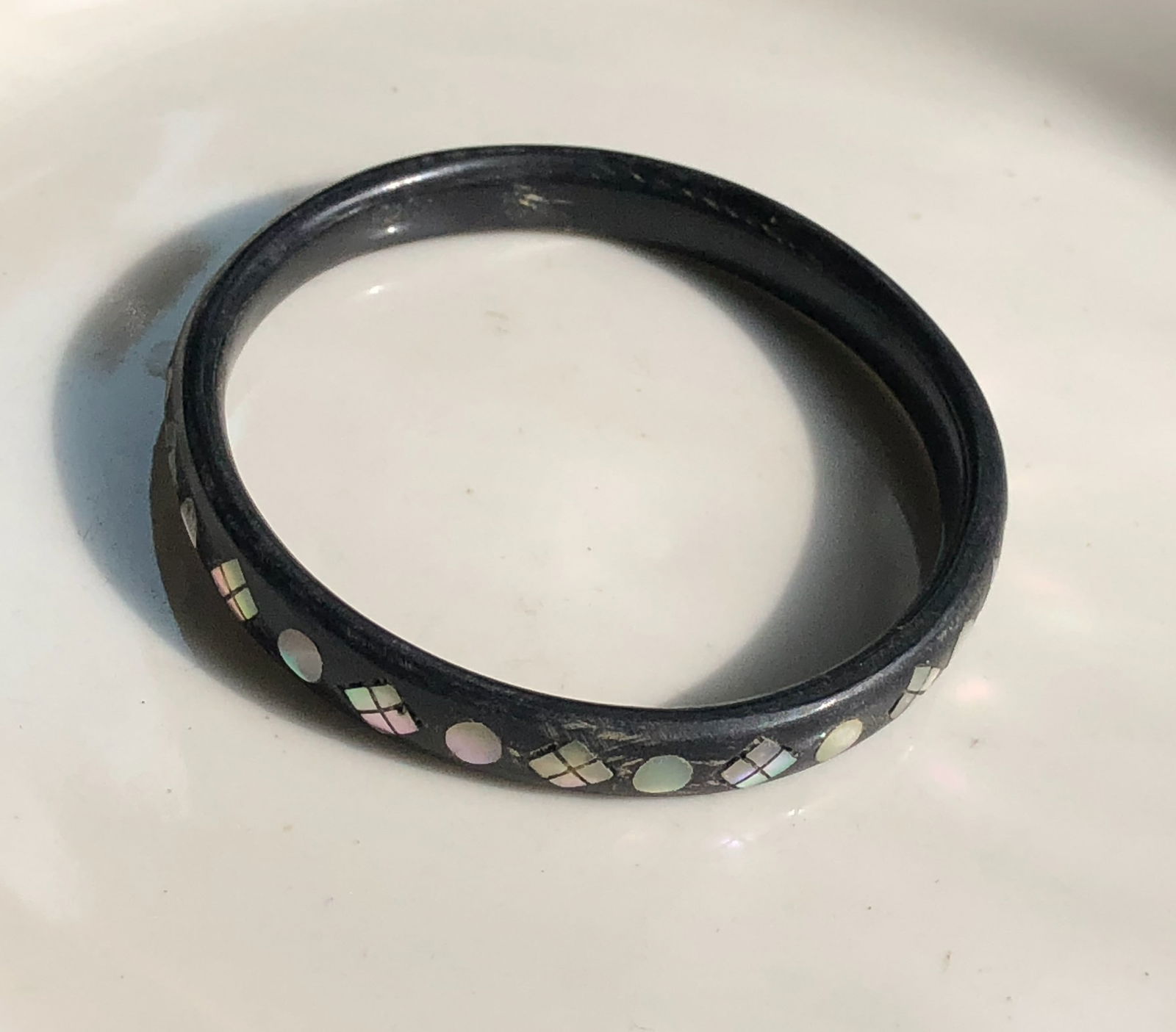 Black Bangle with Inlay - 3