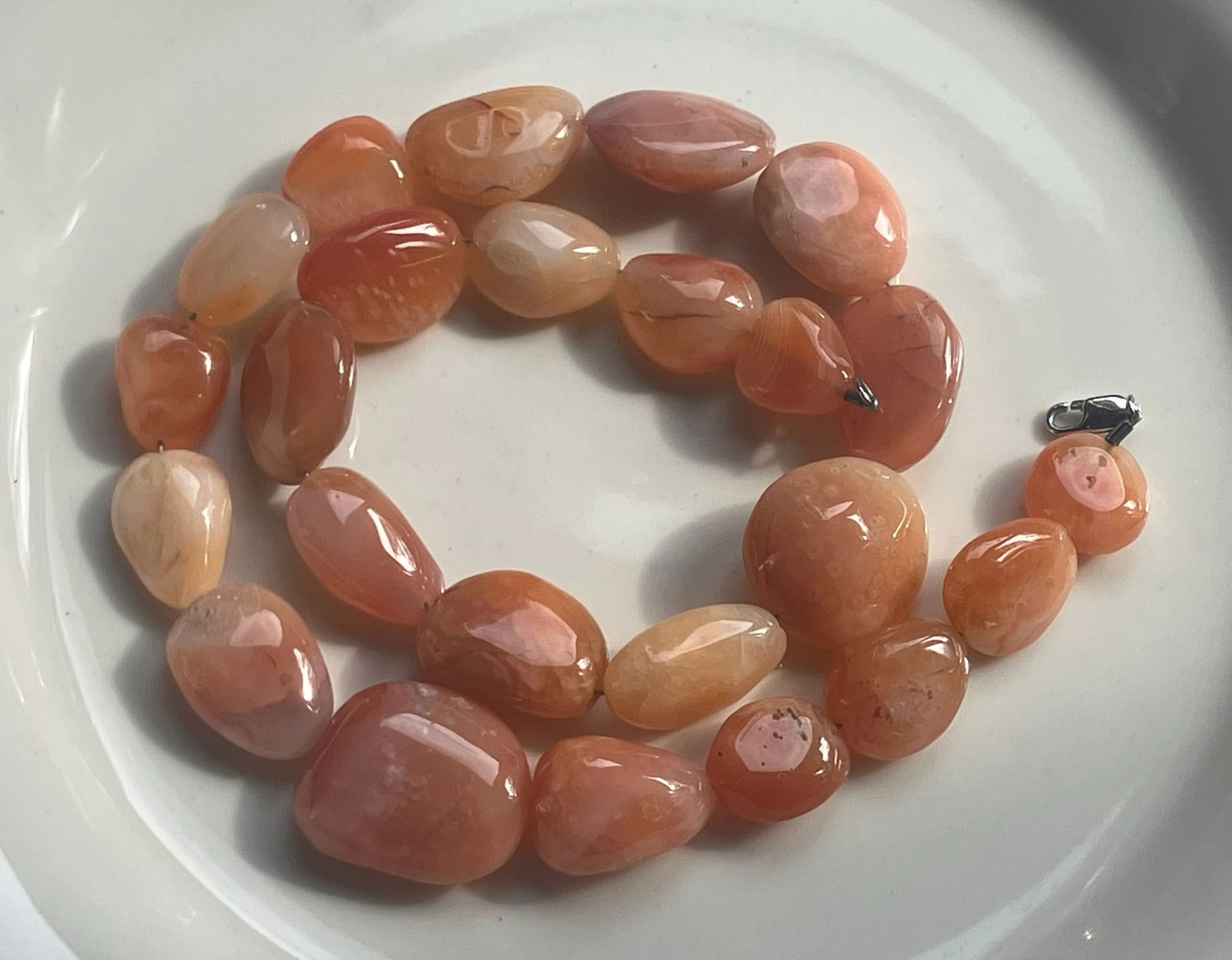 Vintage Carnelian Necklace with Silver Clasp (1 of 3)