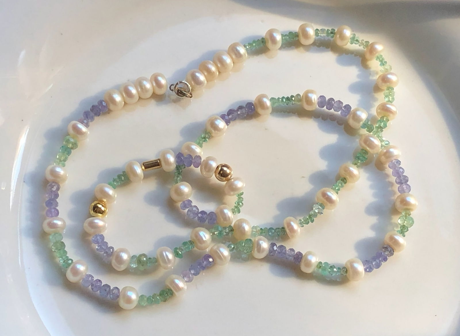 Vintage Pearl and Gem Necklace (1 of 1)