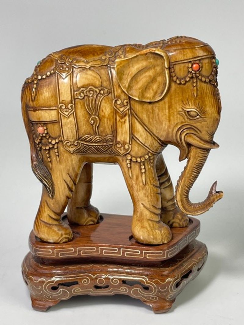 Antique Resin Elephant Statue (1 of 3)