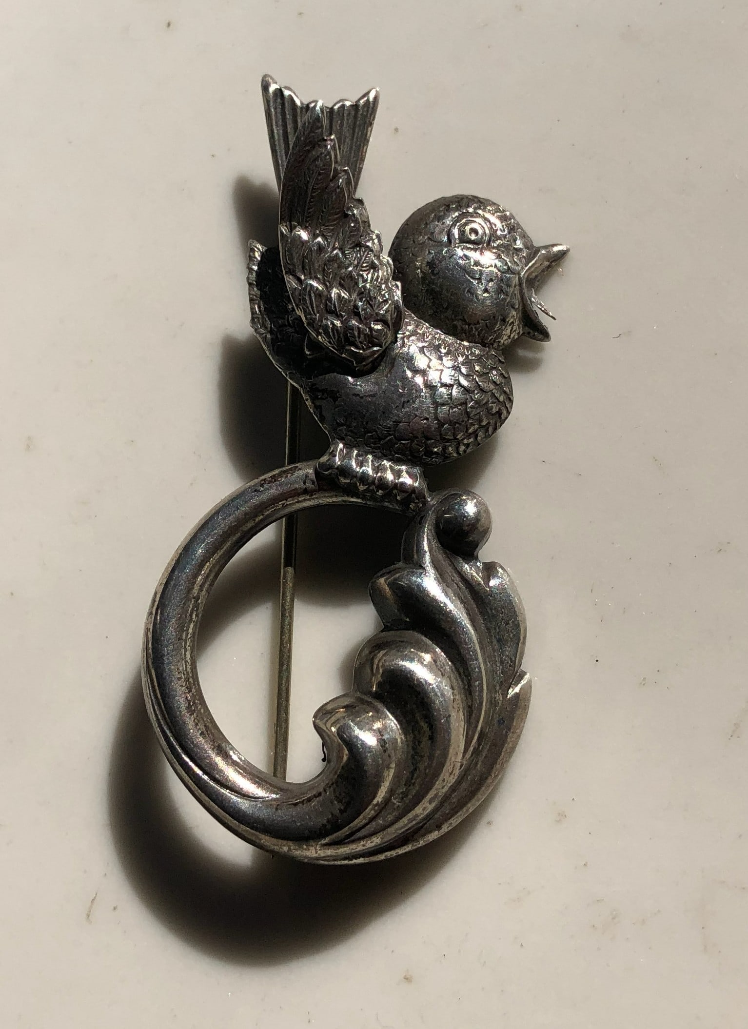 Silver Bird Brooch - 2
