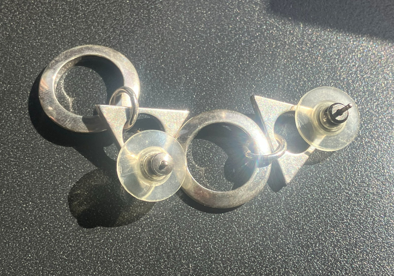 Geometric Silver Earrings - 3