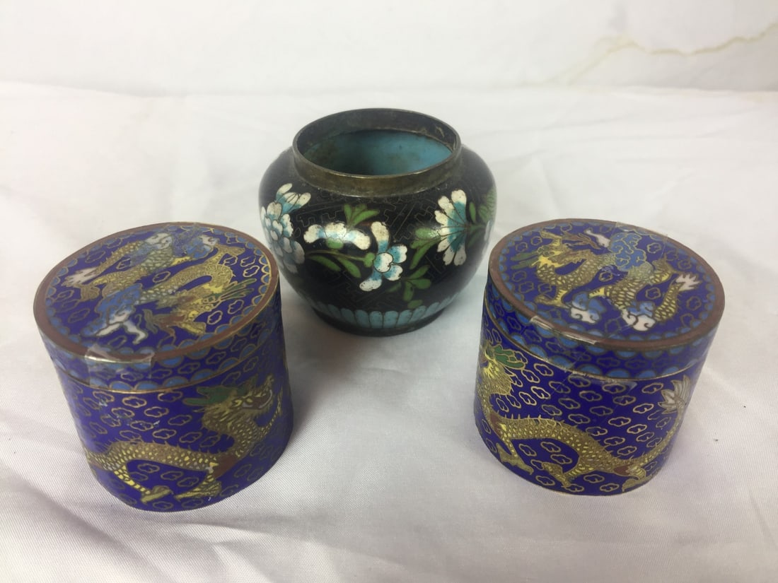 Three Antique Cloisonne Items - 2