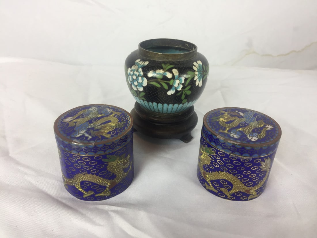 Three Antique Cloisonne Items - 3