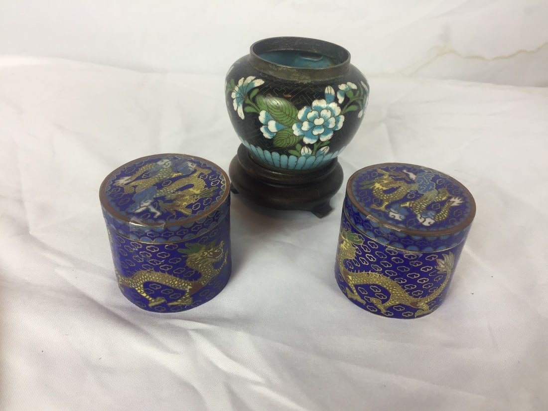 Three Antique Cloisonne Items - 4