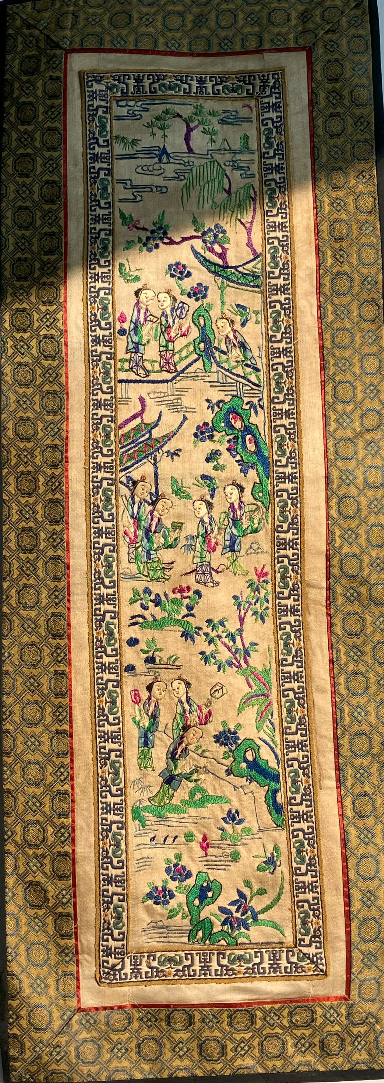 Vintage Embroidery Panel, Size: 24" x 9": Vintage Embroidery Panel, Size: 24" x 9"