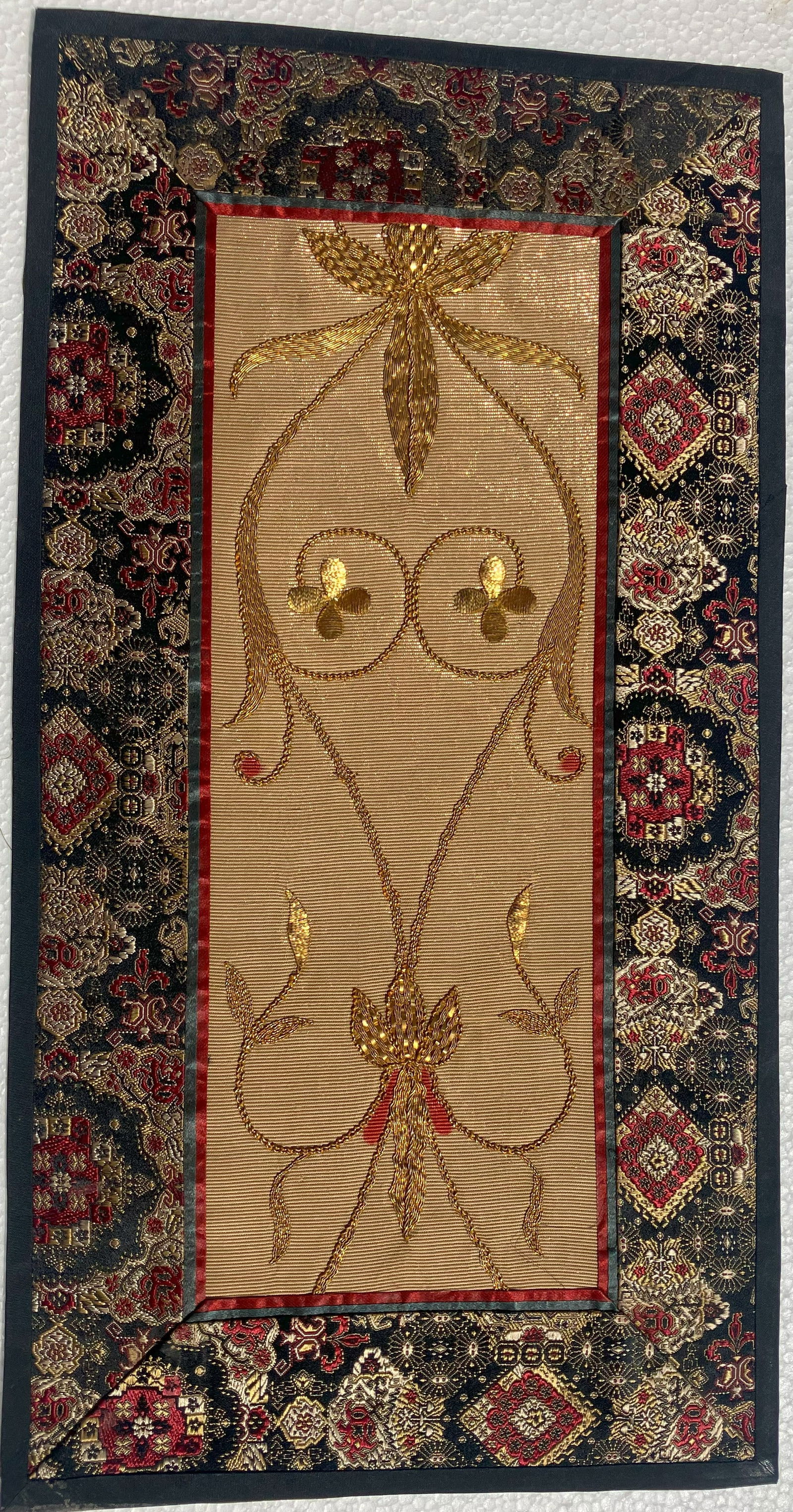 Vintage Embroidery Panel: Vintage Embroidery Panel, Size: 14" x 7"