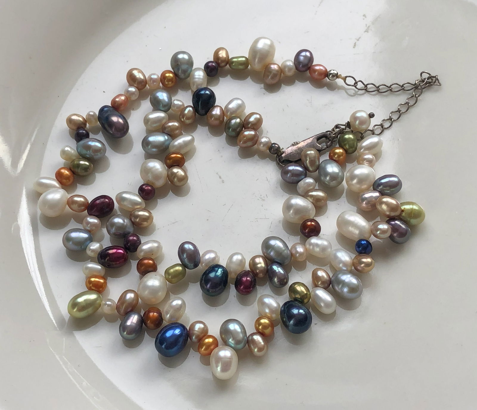 Vintage Pearl Necklace Silver Clasp: Vintage Pearl Necklace Silver Clasp mk