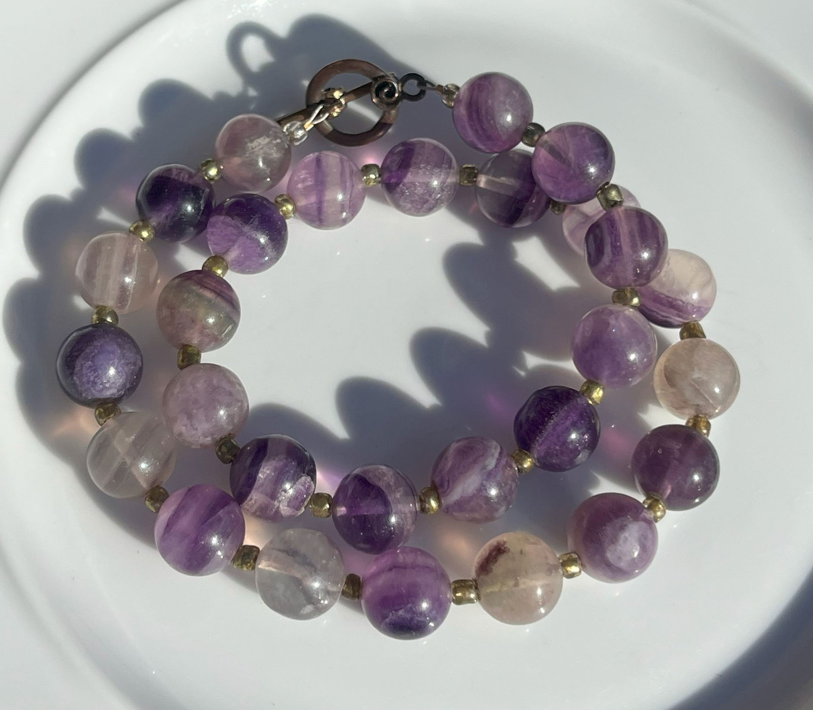 Vintage Amethyst Beads Necklace (1 of 1)