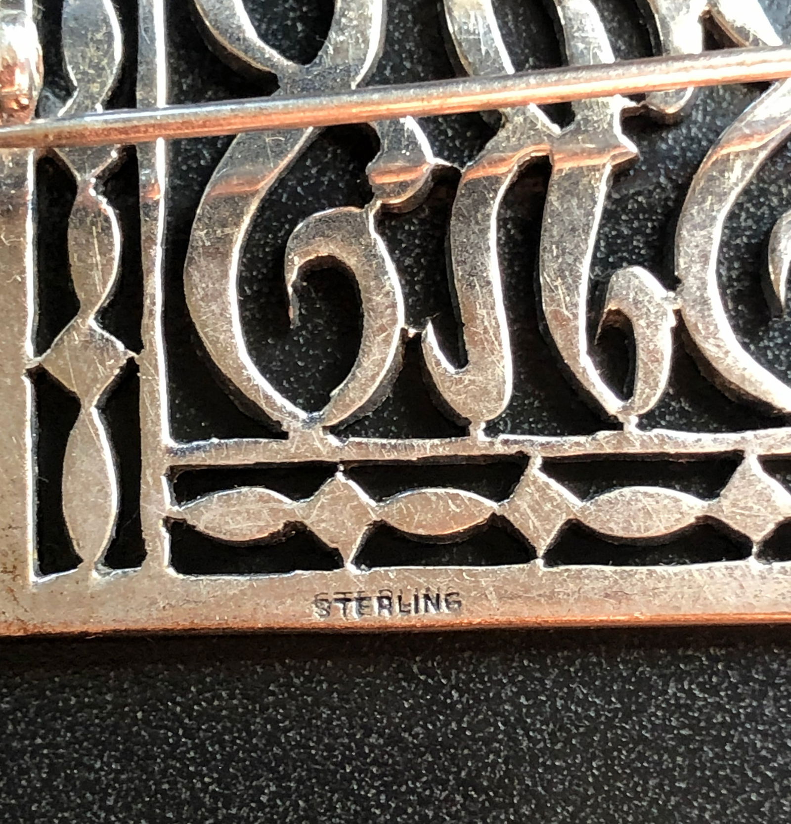 Silver Monogram Brooch - 3