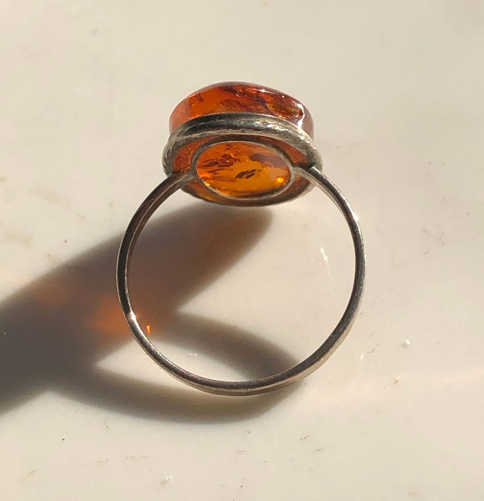 Amber Silver Ring - 2