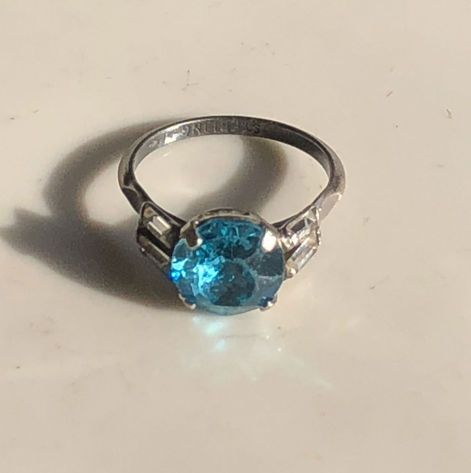 Blue Gemstone Silver Ring - 3