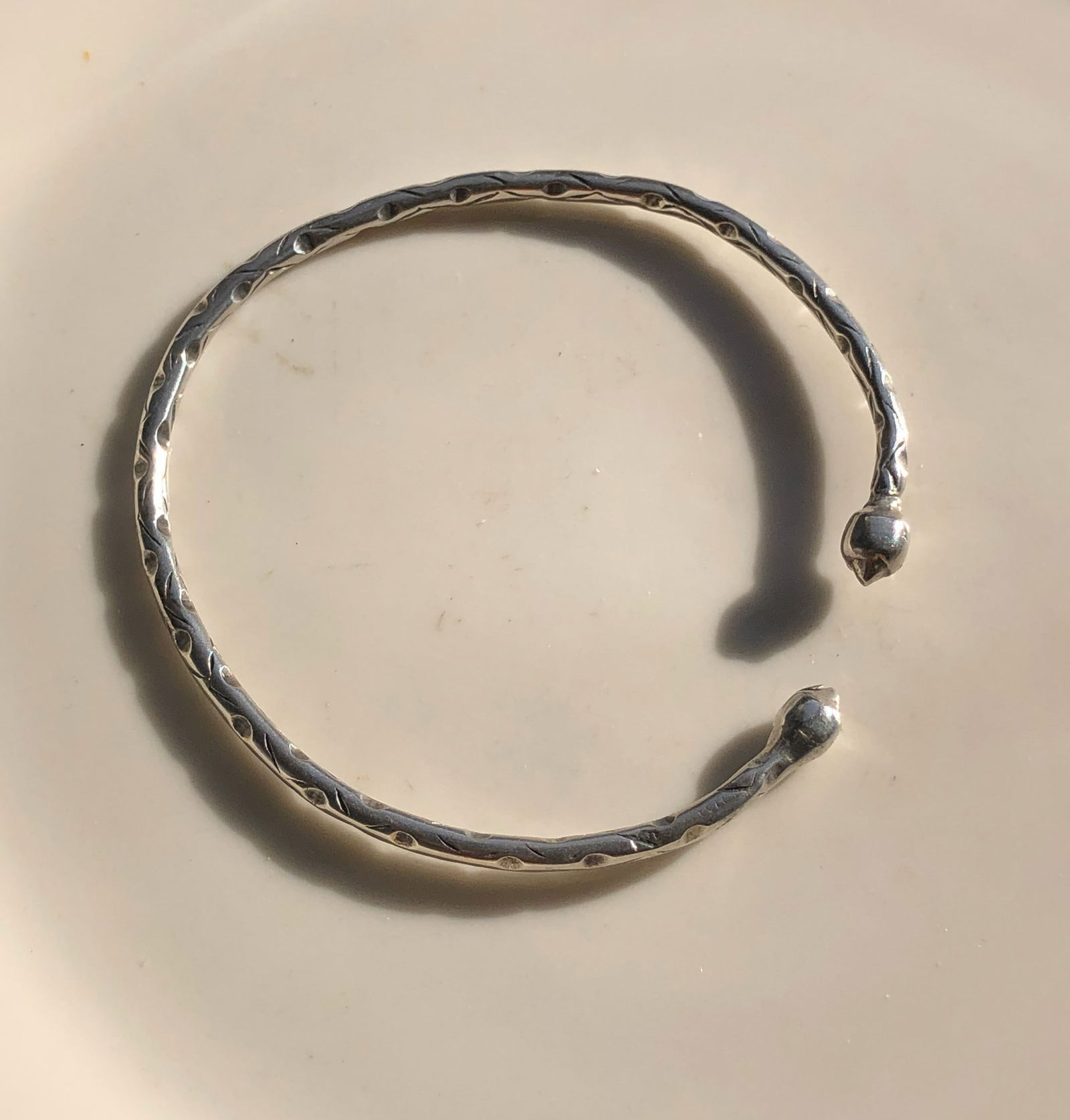 Silver Bangle Bracelet - 2