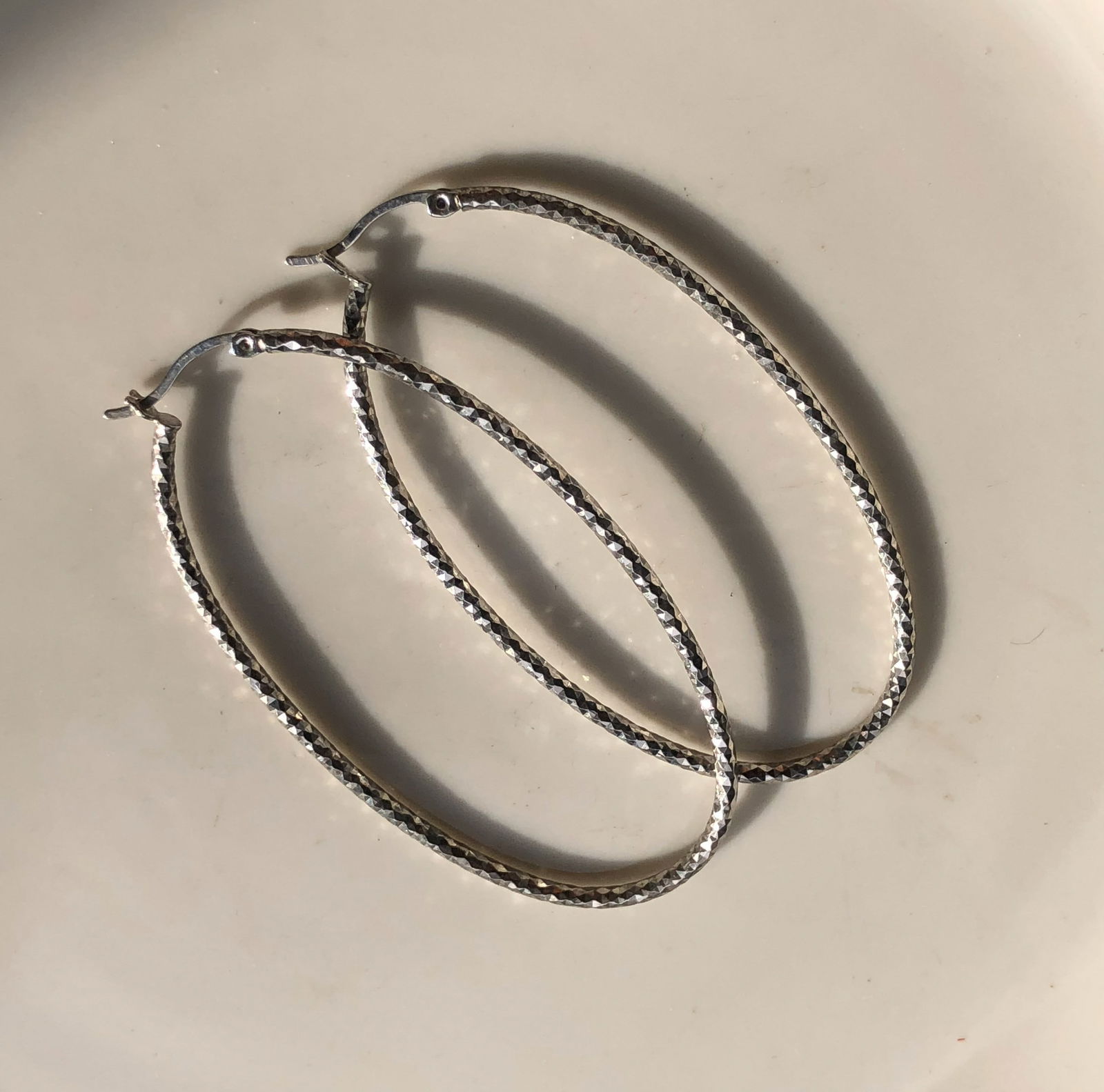 Silver Hoop Earrings - 2