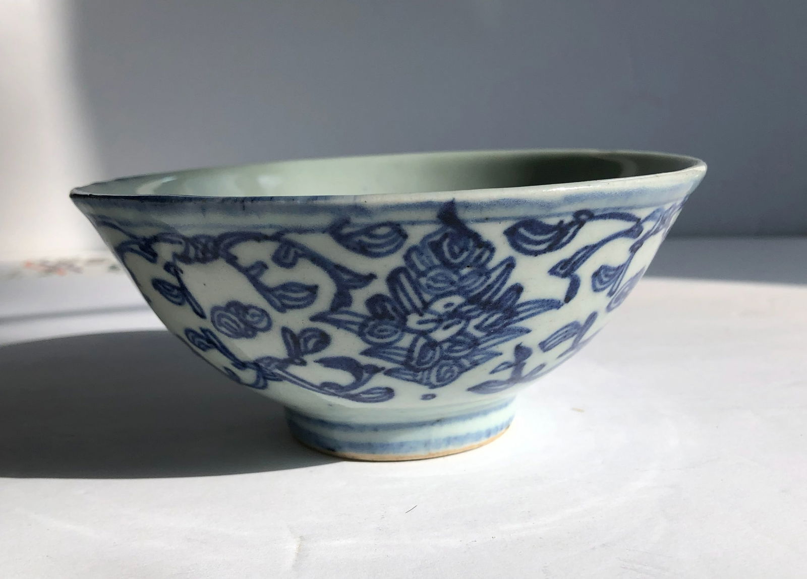 Antique Blue and White Bowl: Antique Blue and White Bowl, Diameter: 5.5"