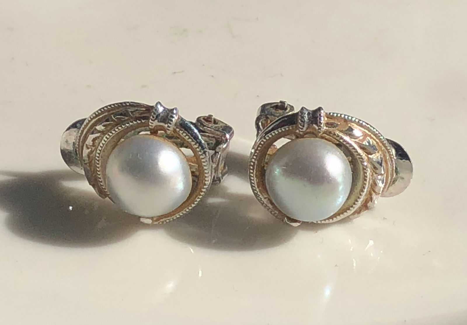 Pair of Silver Pearl Earrings (1 of 4)