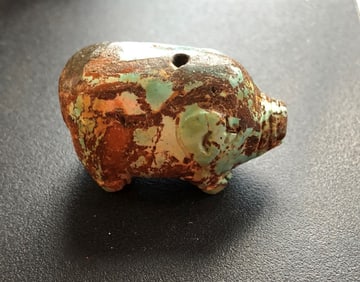 Natural Antique Turquoise Pig Statue