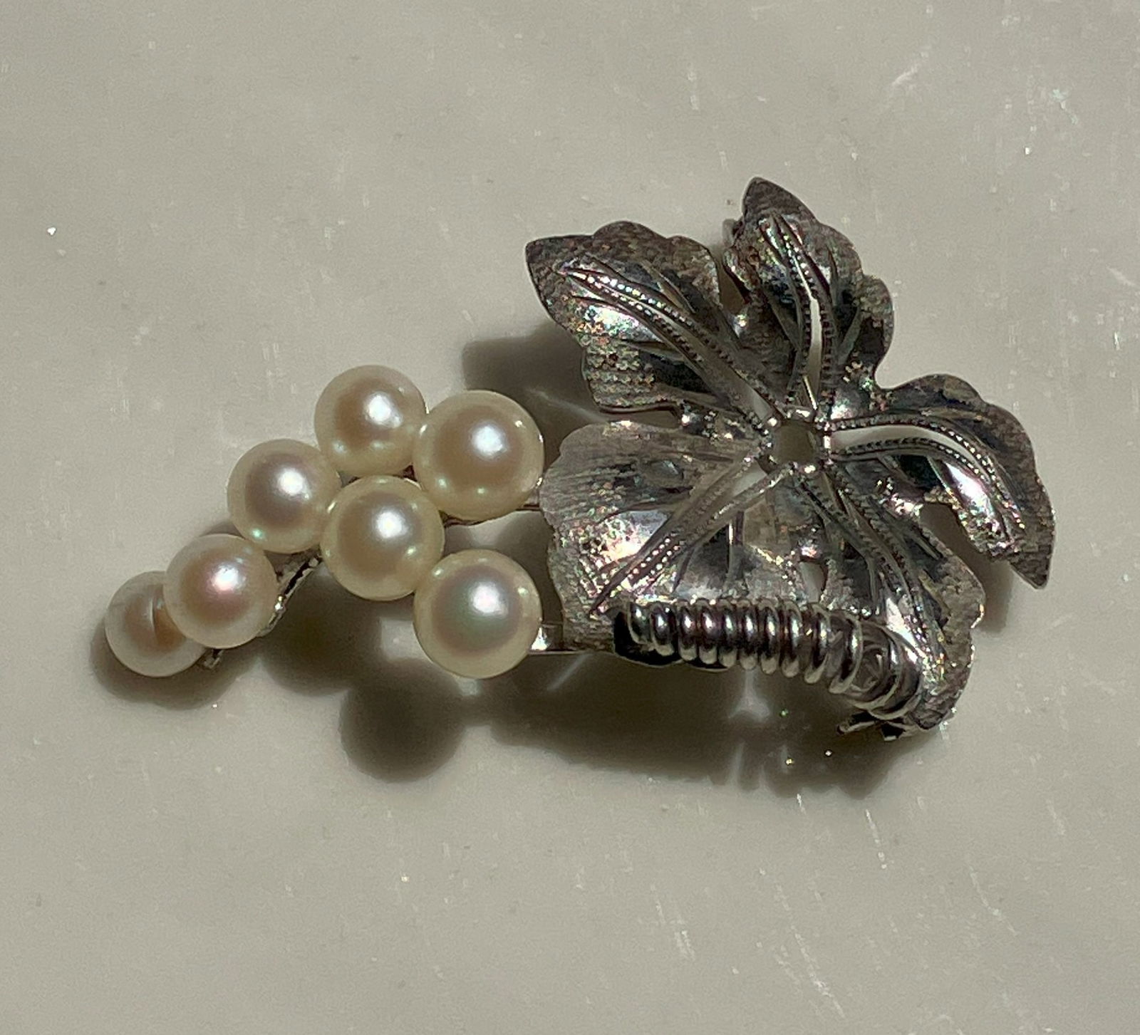 Sea Pearl Silver Brooch Pin (1 of 3)