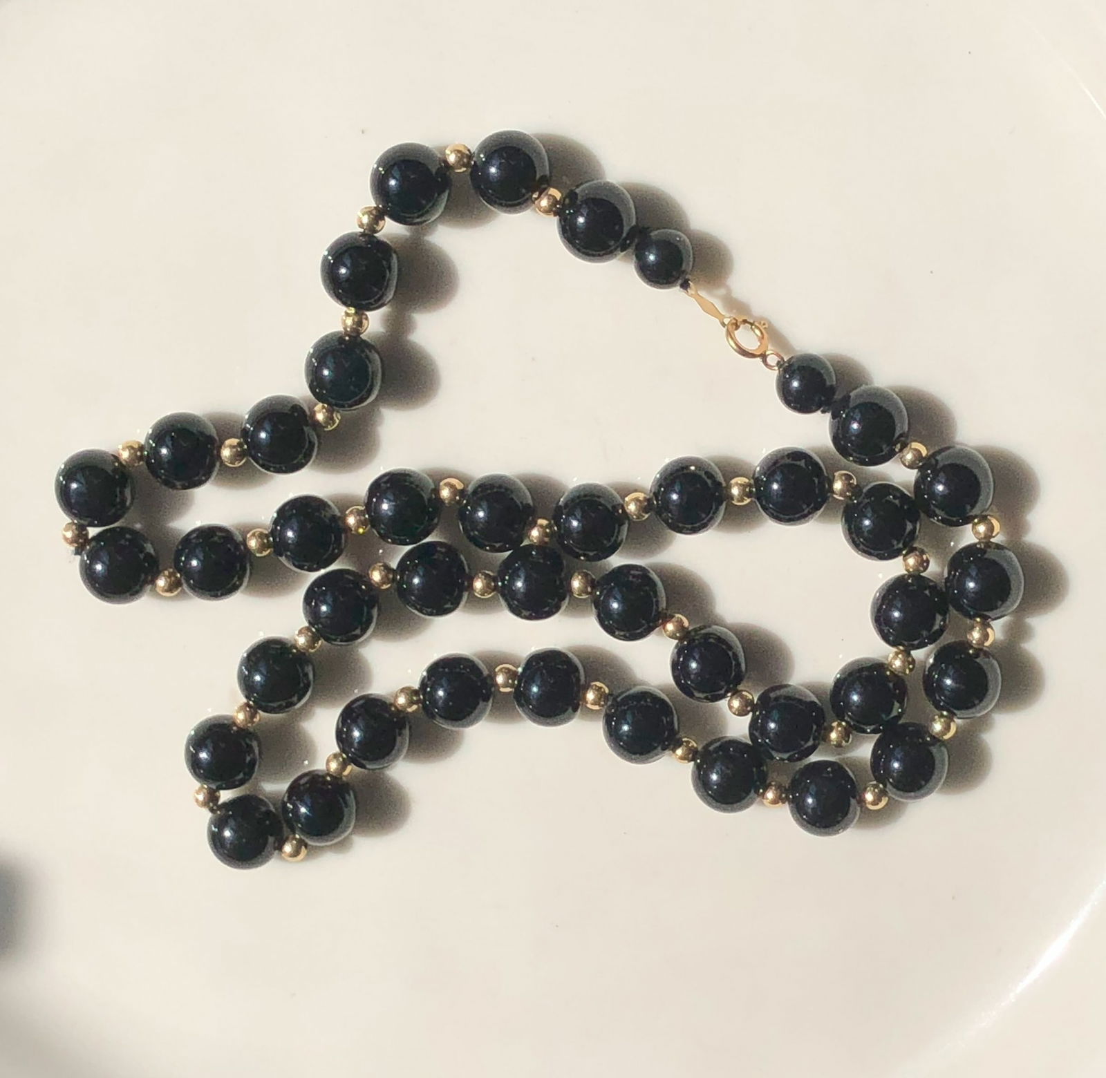 14K Gold Bead Necklace: 14K Gold Bead Necklace