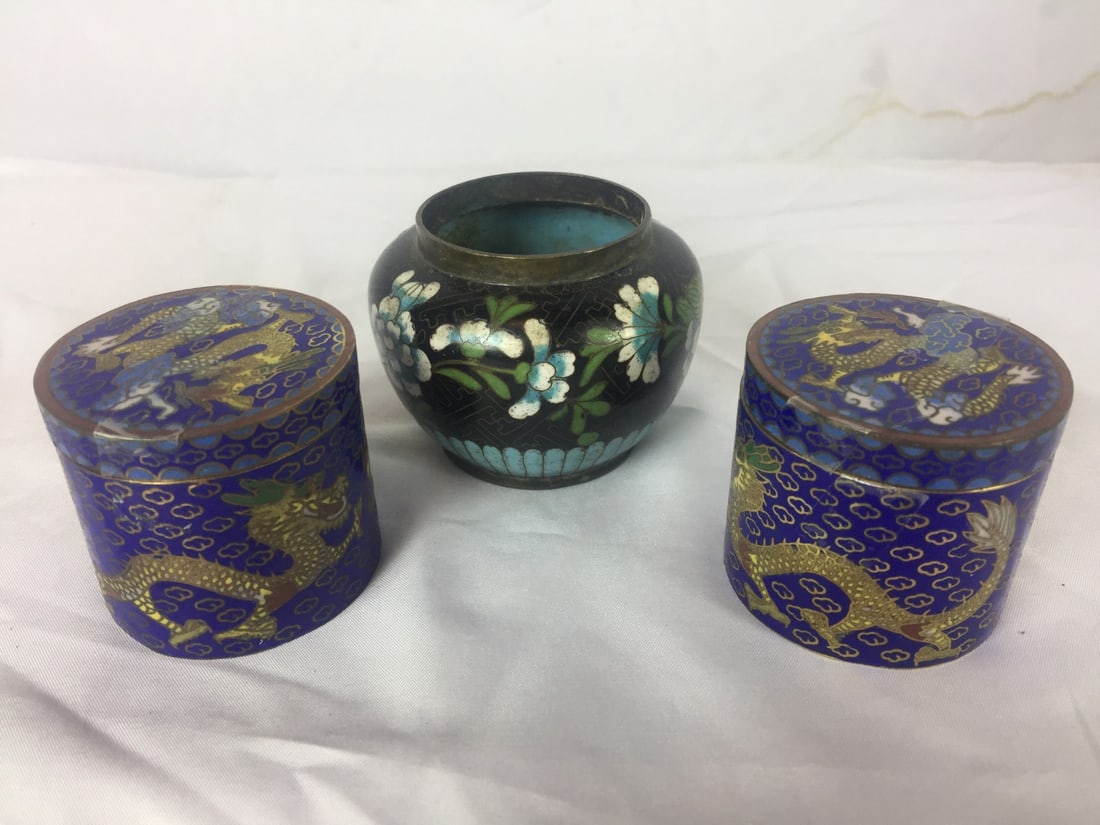 Three Antique Cloisonne Items (1 of 6)