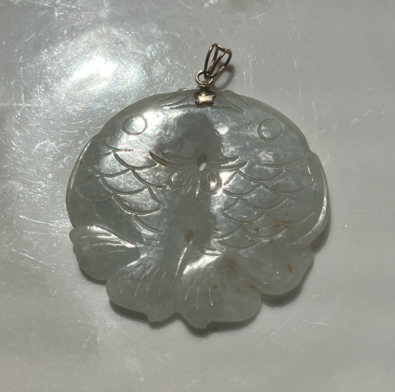 14K Gold Bale Jadeite Pendant (1 of 3)