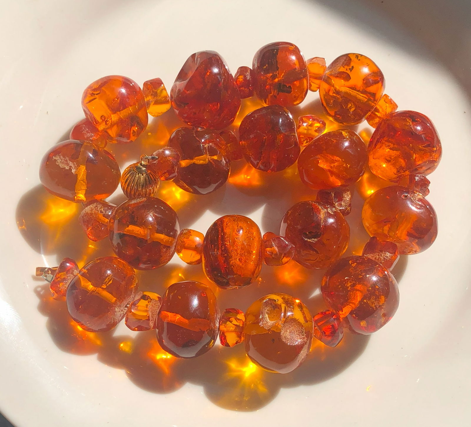 Antique amber Necklace: Antique amber Necklace, size of bead around 20mm