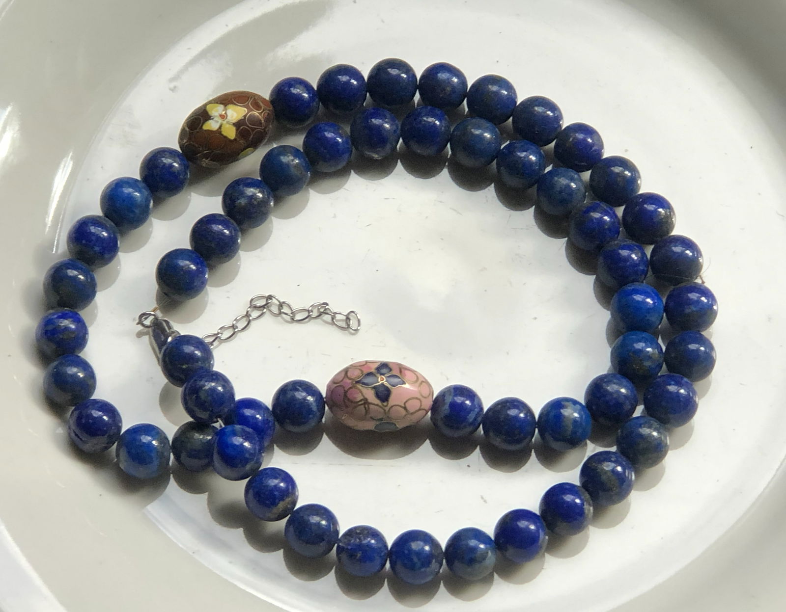 Vintage Lapis Beads Necklace: Vintage Lapis Beads Necklace, Length: 23".