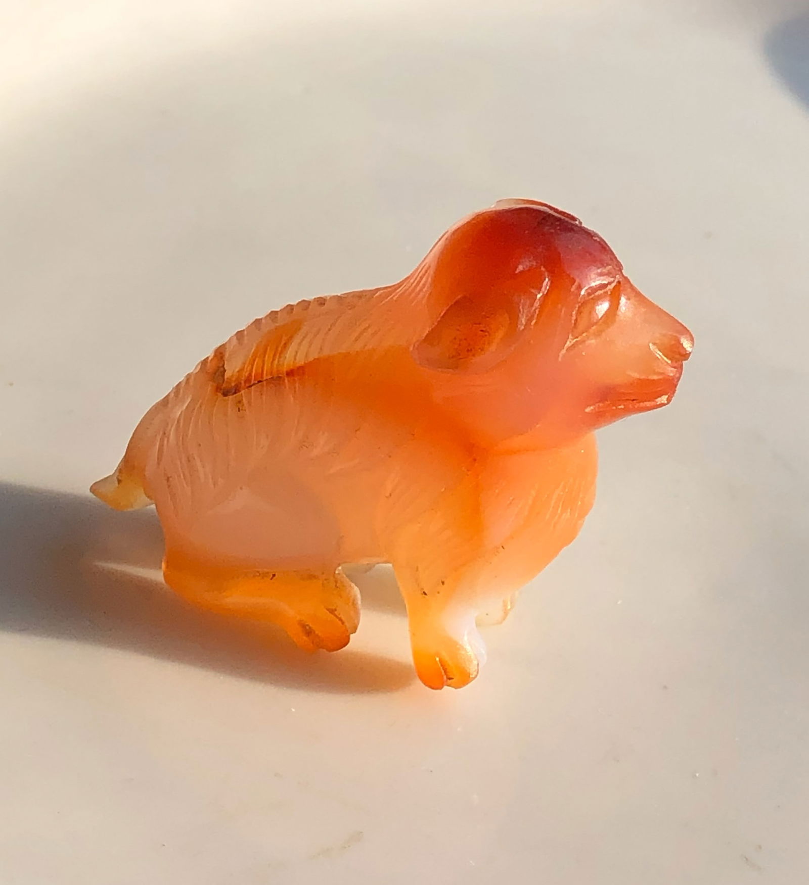 Antique Carnelian Dog: Antique Carnelian Dog, Size of dog: 1.5"